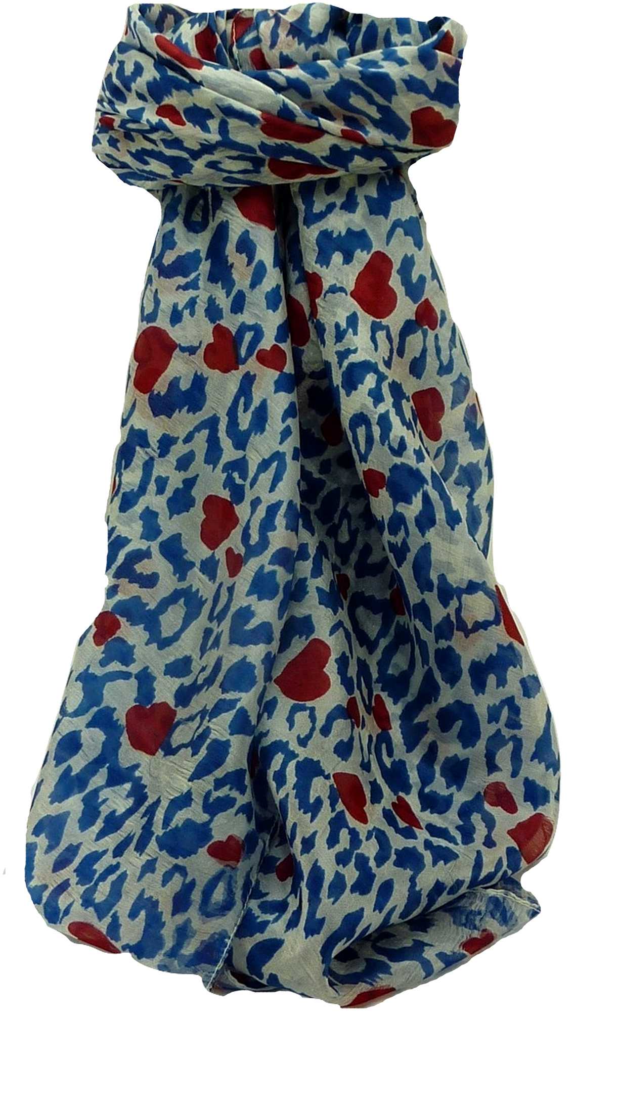 Mulberry Silk Contemporary Square Scarf Mandori Blue by Pashmina & Silk