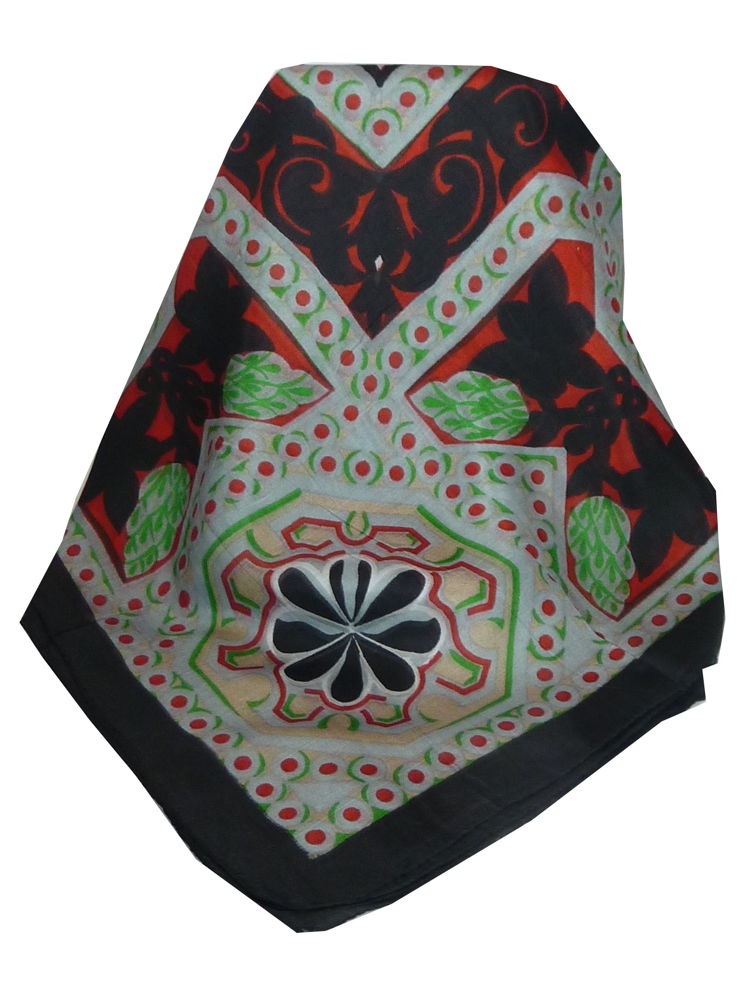 Sciarpa Quadrata Contemporary Seta di Gelso Madhu Black da Pashmina & Silk