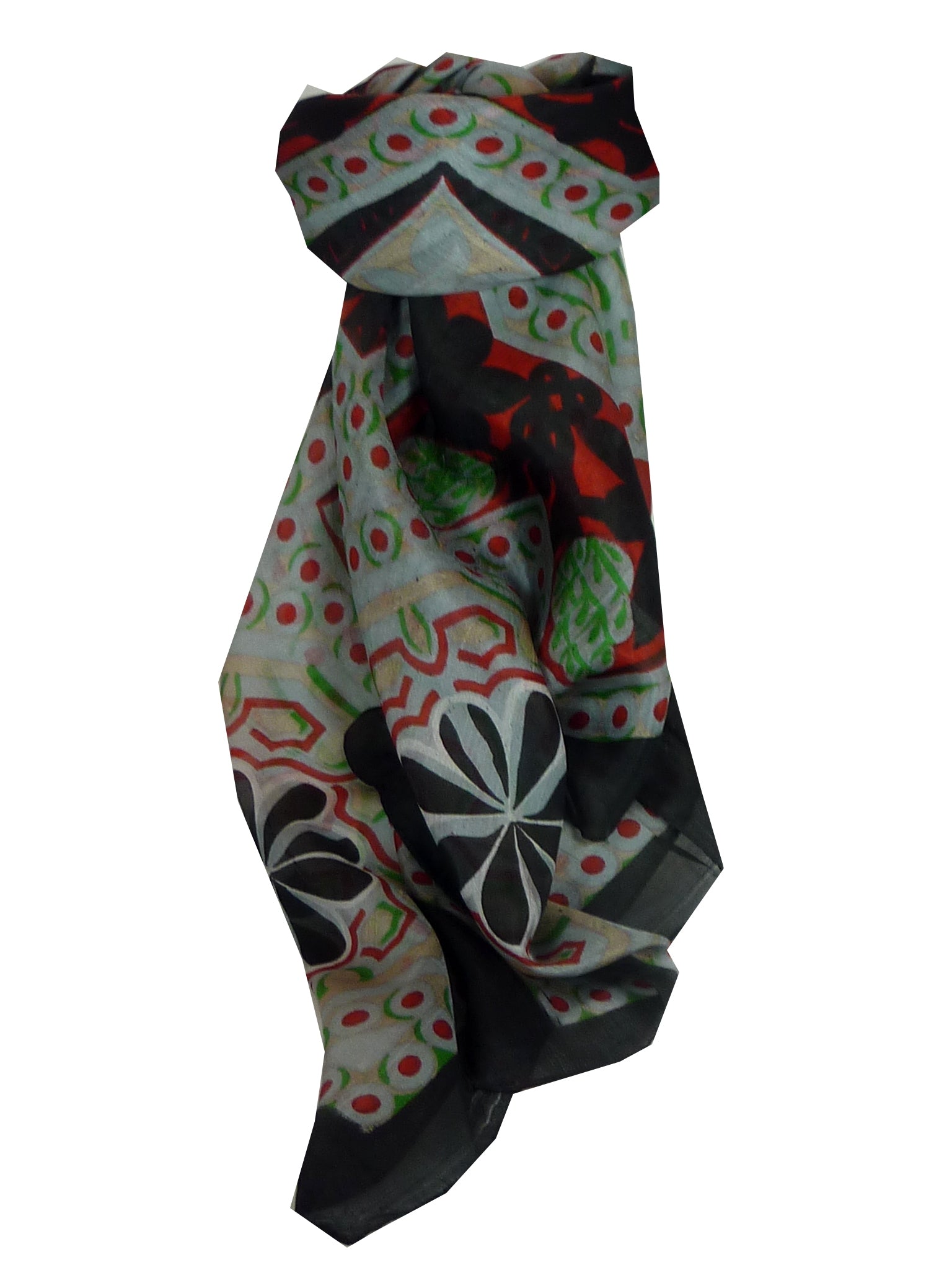 Sciarpa Quadrata Contemporary Seta di Gelso Madhu Black da Pashmina & Silk