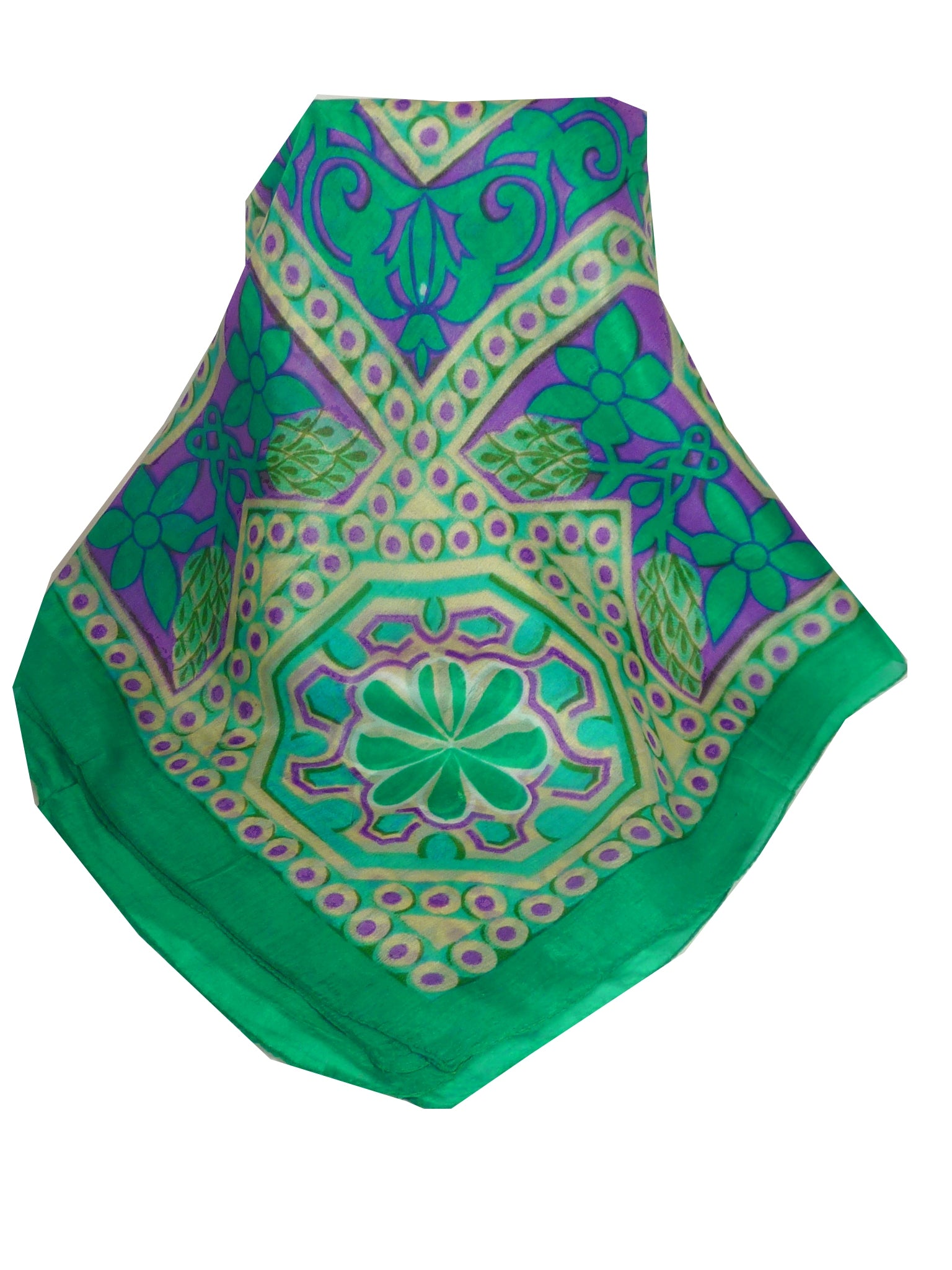 Sciarpa Quadrata Contemporary Seta di Gelso Madhu Teal da Pashmina & Silk