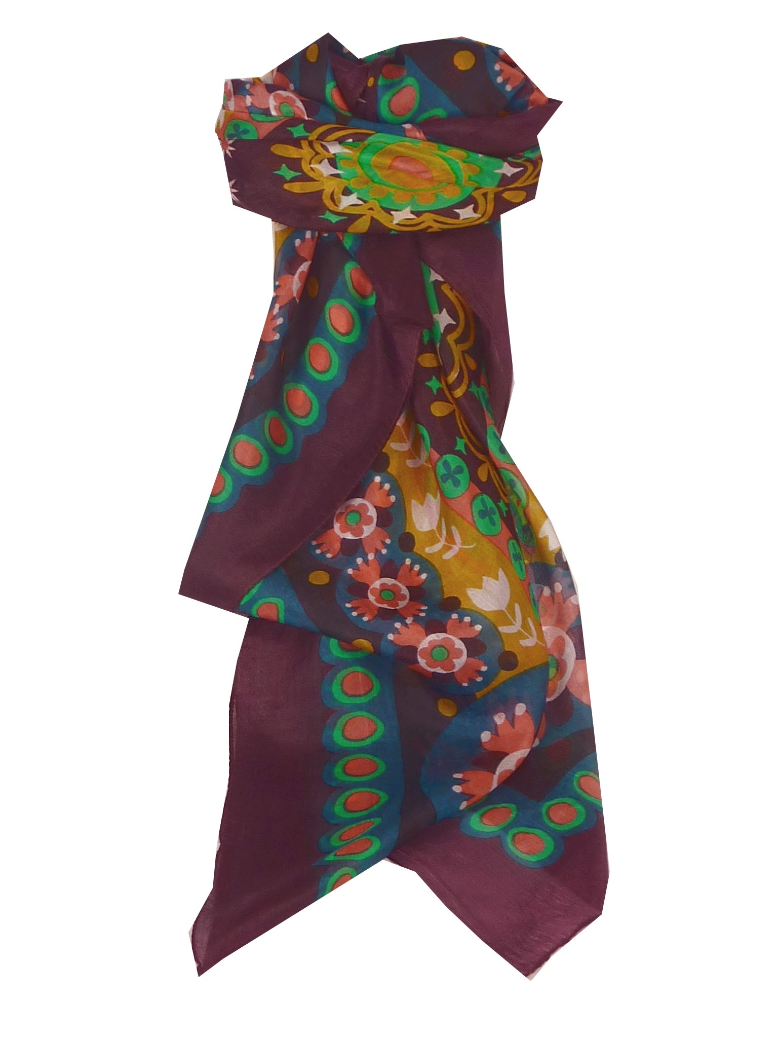 Echarpe Soie de Mûrier Contemporary Mariani Plum de Pashmina & Silk