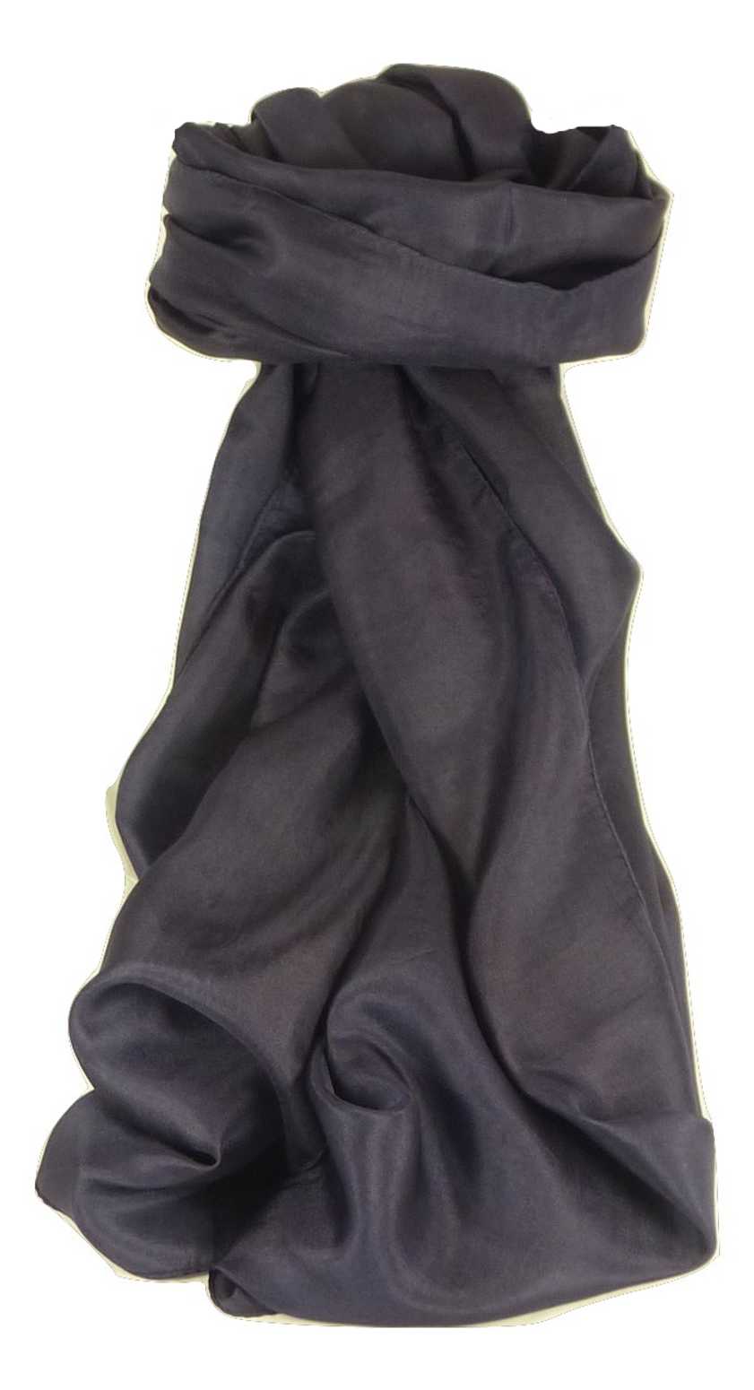 Classic Sciarpa Lunga Seta di Gelso Dark Blue da Pashmina & Silk