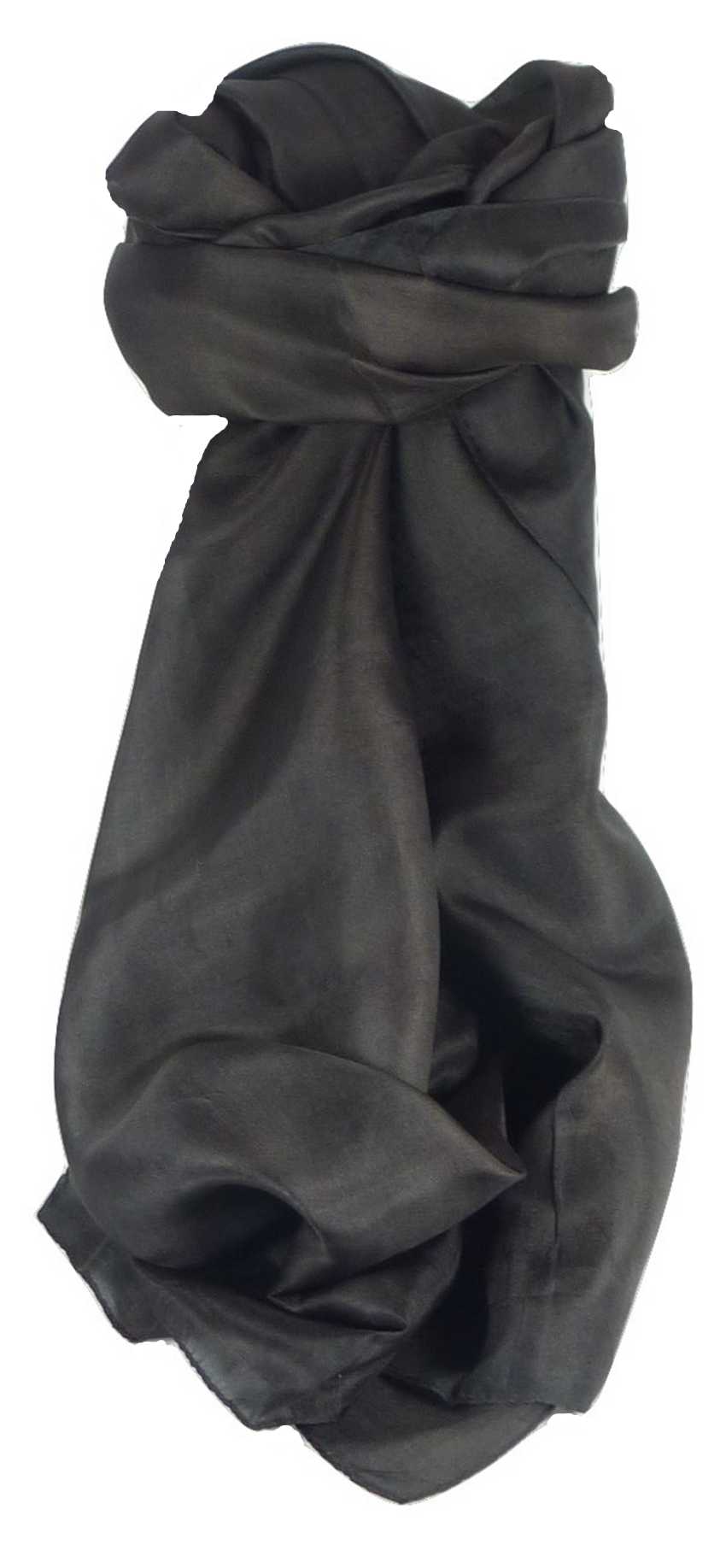 Classic Sciarpa Quadrata Seta di Gelso Black da Pashmina & Silk