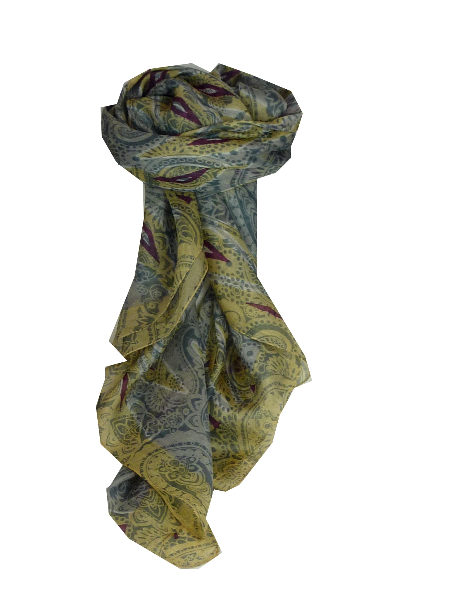 Mulberry Silk Contemporary Square Scarf Paraka Quartz by Pashmina & Silk