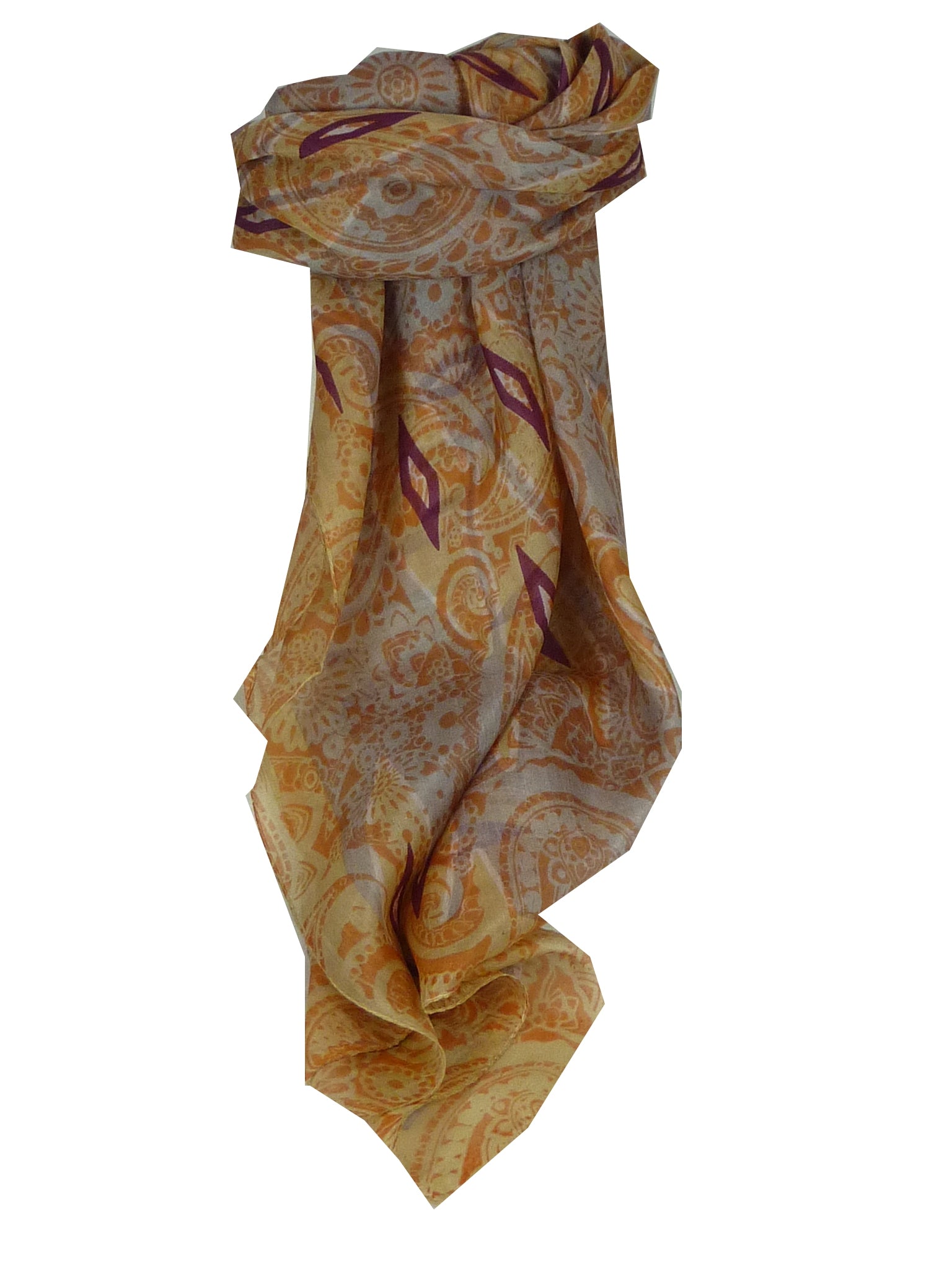 Mulberry Silk Contemporary Square Scarf Paraka Sand by Pashmina & Silk