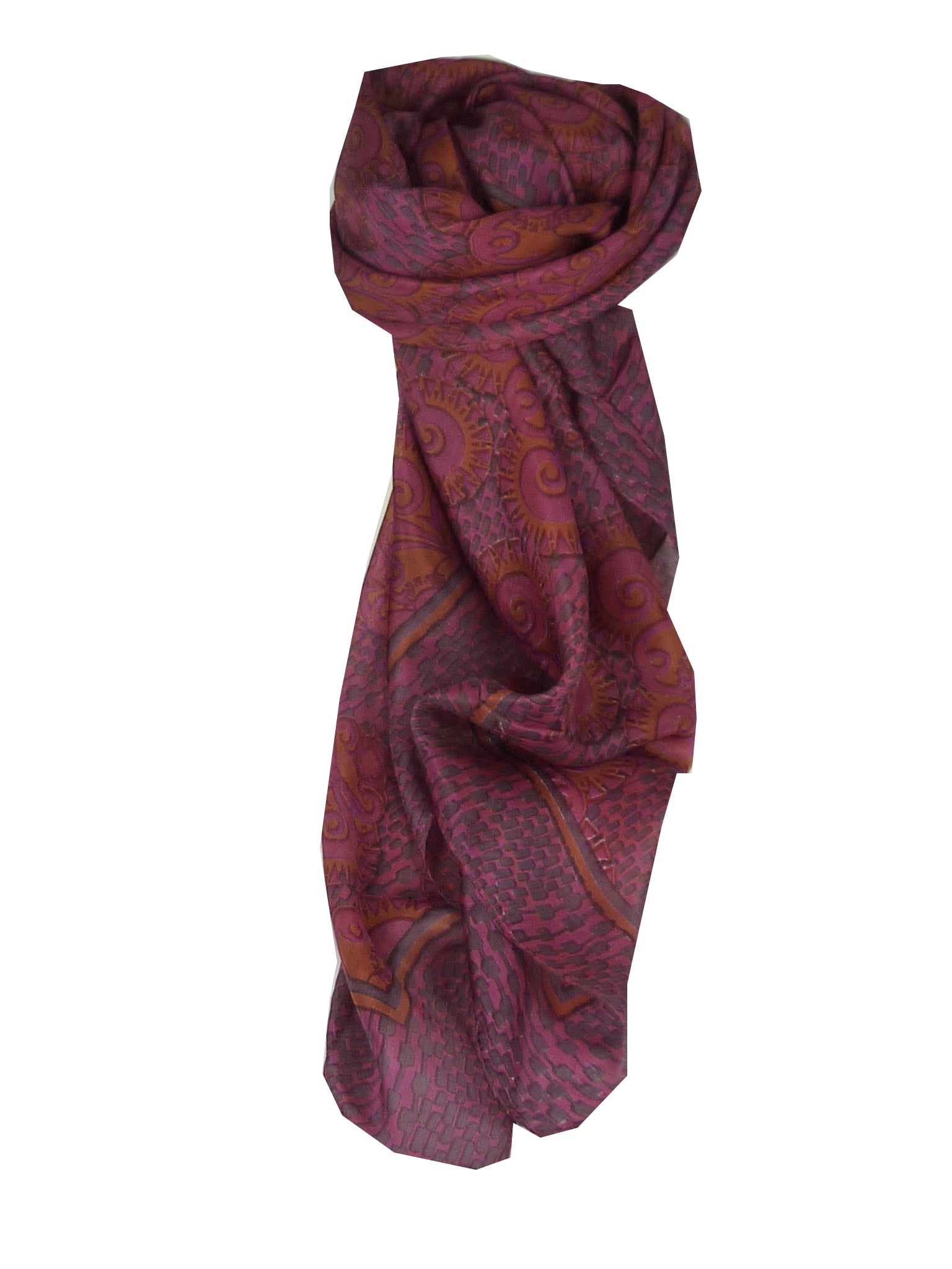 Mulberry Silk Contemporary Square Scarf Samra Cerise by Pashmina & Silk