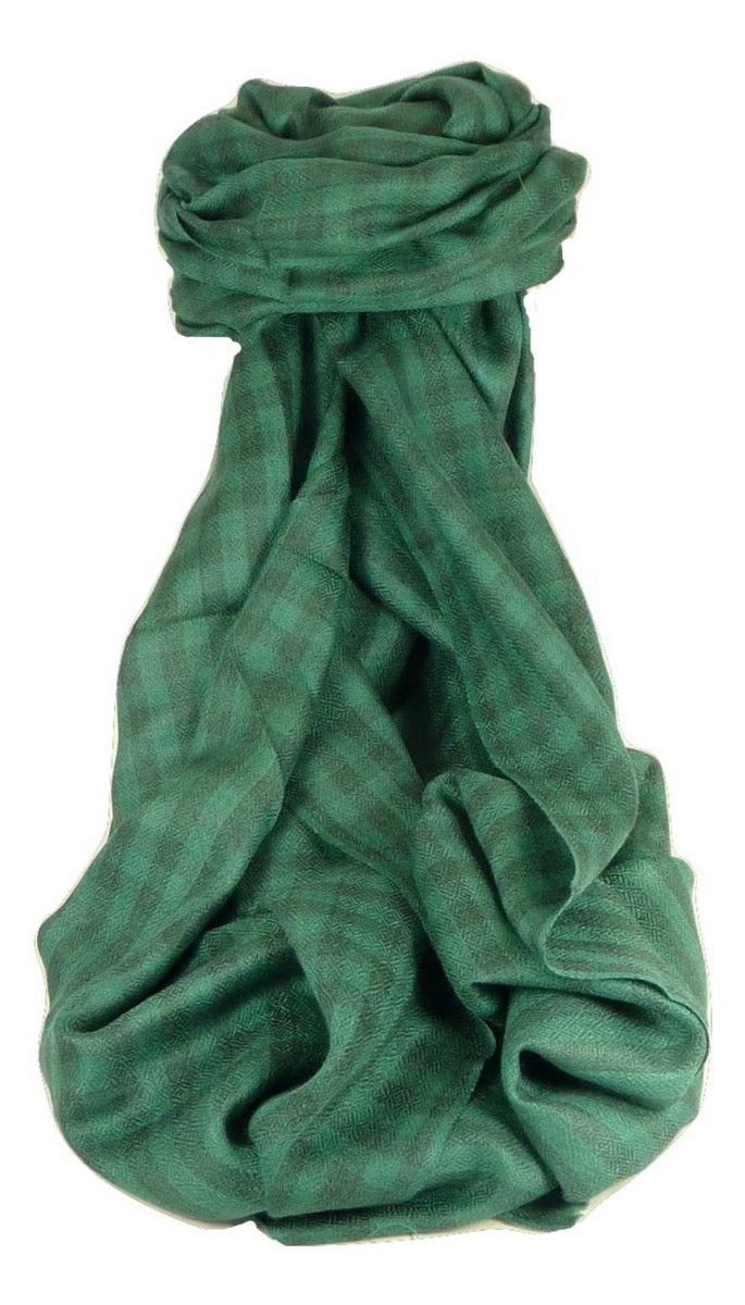 Cachemire Prima Qualità Muffler Sciarpa Srinagar Small Check Emerald da Pashmina & Silk
