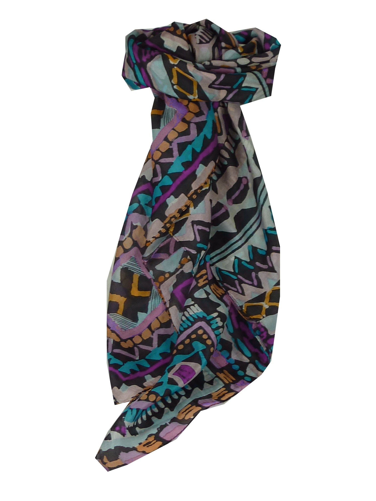 Sciarpa Quadrata Contemporary Seta di Gelso Sherina Aquamarine da Pashmina & Silk