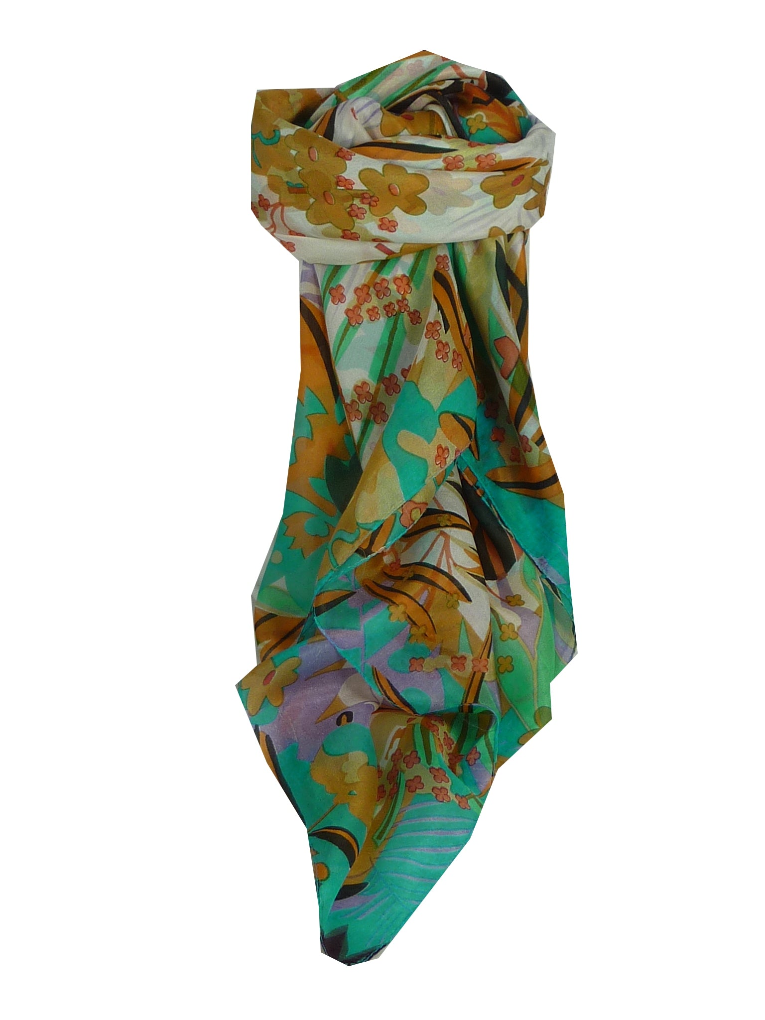 Sciarpa Quadrata Contemporary Seta di Gelso Solti Teal da Pashmina & Silk