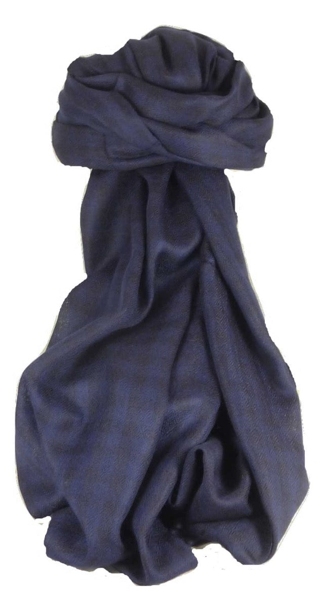 Cachemire Prima Qualità Muffler Sciarpa Srinagar Small Check Dark Blue da Pashmina & Silk