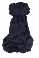 Cashmere Srinagar Muffler Scarf Large Check Dark Blue by Pashmina & Silk