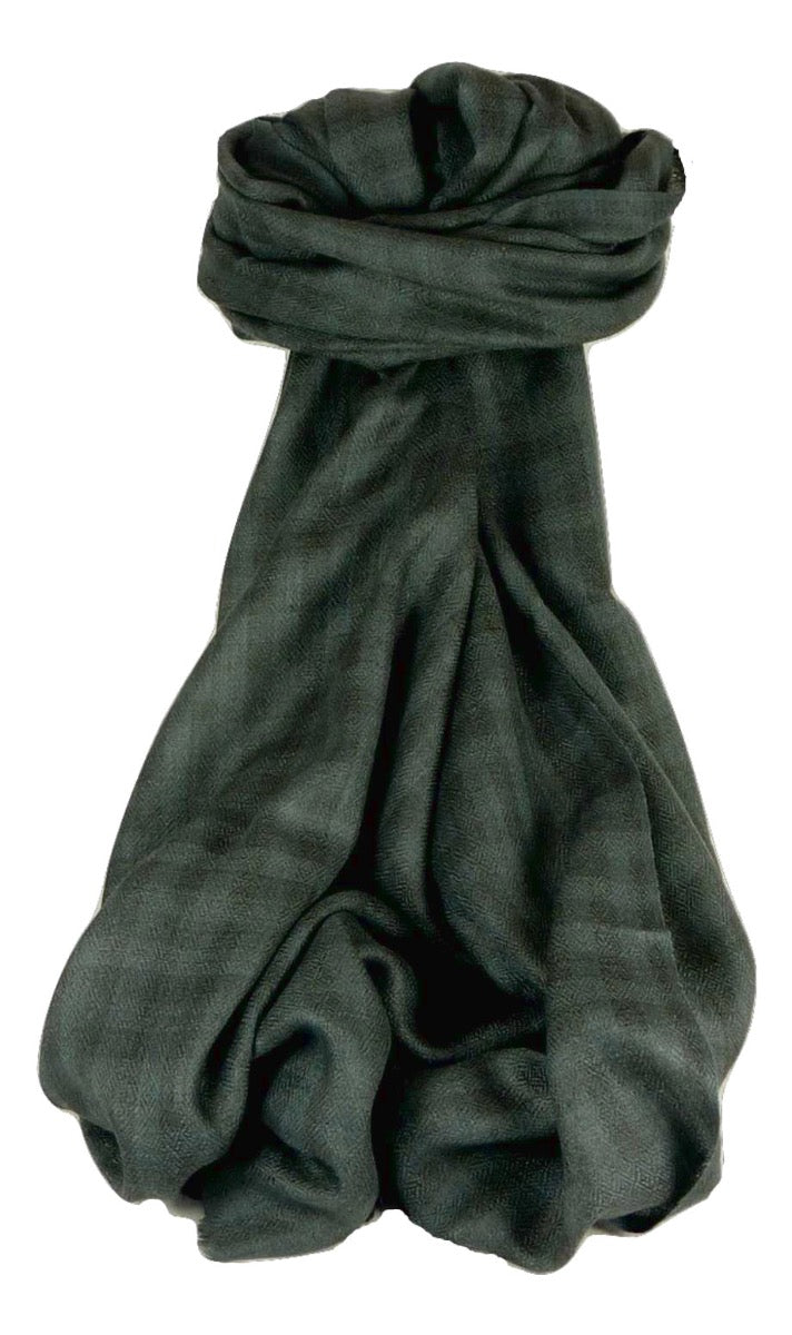 Cachemire Prima Qualità Muffler Sciarpa Srinagar Small Check Charcoal da Pashmina & Silk