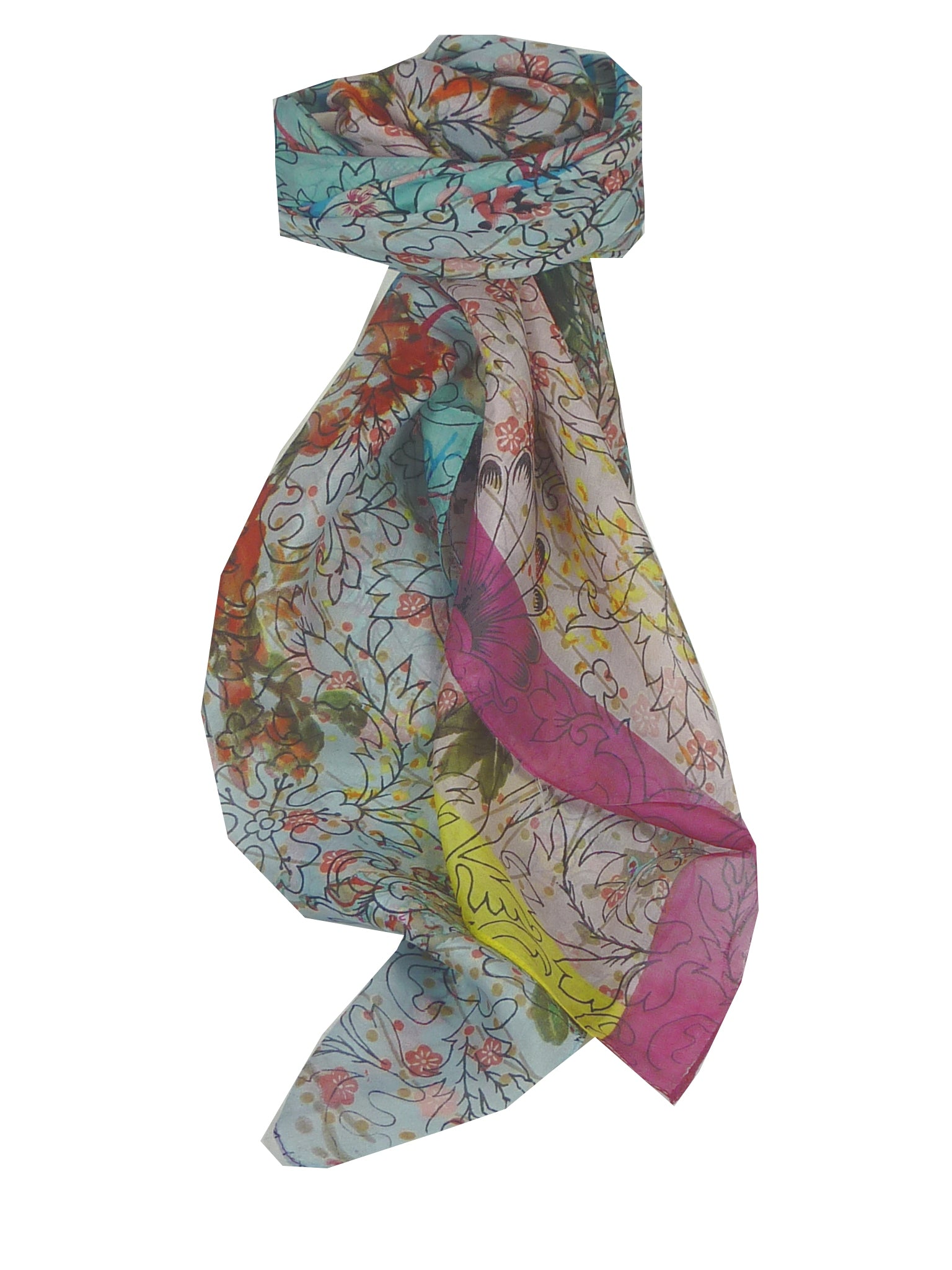 Sciarpa Quadrata Contemporary Seta di Gelso Zeenat Hibiscus da Pashmina & Silk