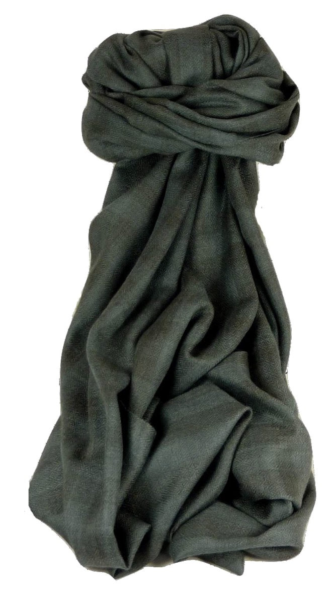 Cachemire Prima Qualità Muffler Sciarpa Srinagar Medium Check Charcoal da Pashmina & Silk