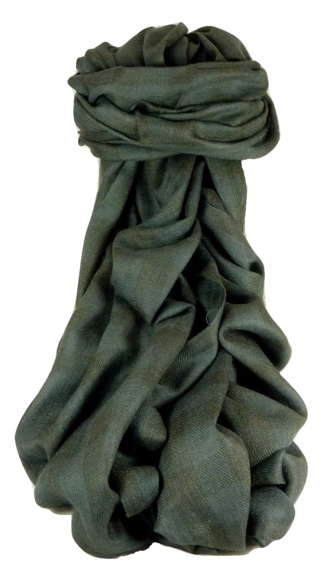 Cachemire Prima Qualità Muffler Sciarpa Srinagar Large Check Charcoal da Pashmina & Silk