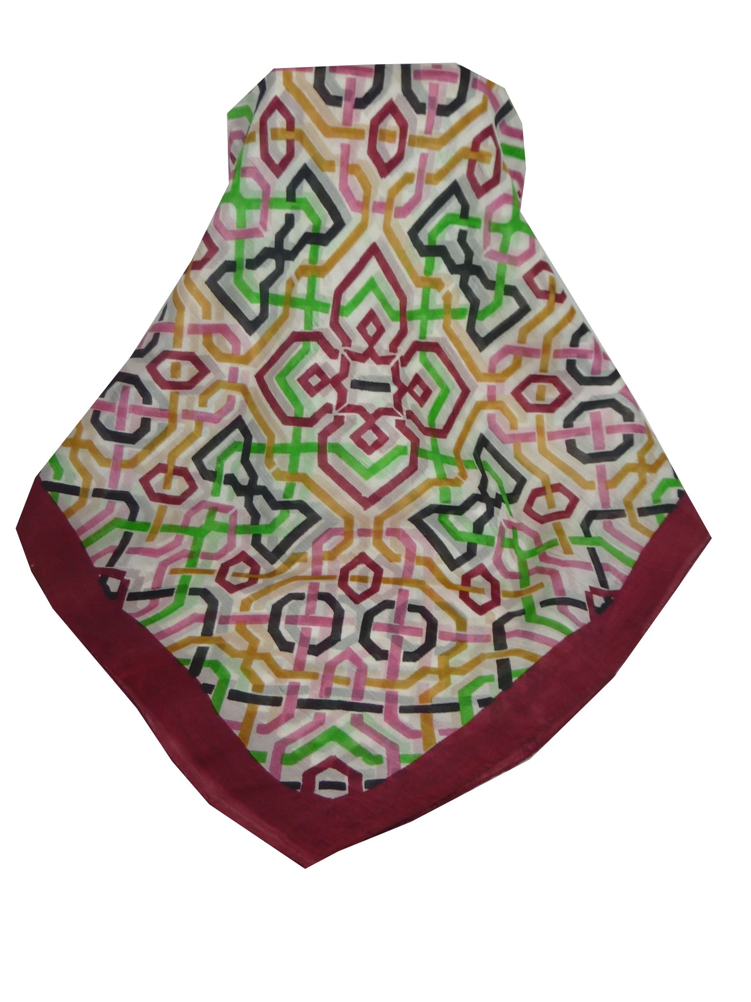 Sciarpa Quadrata Contemporary Seta di Gelso Joti Wine da Pashmina & Silk