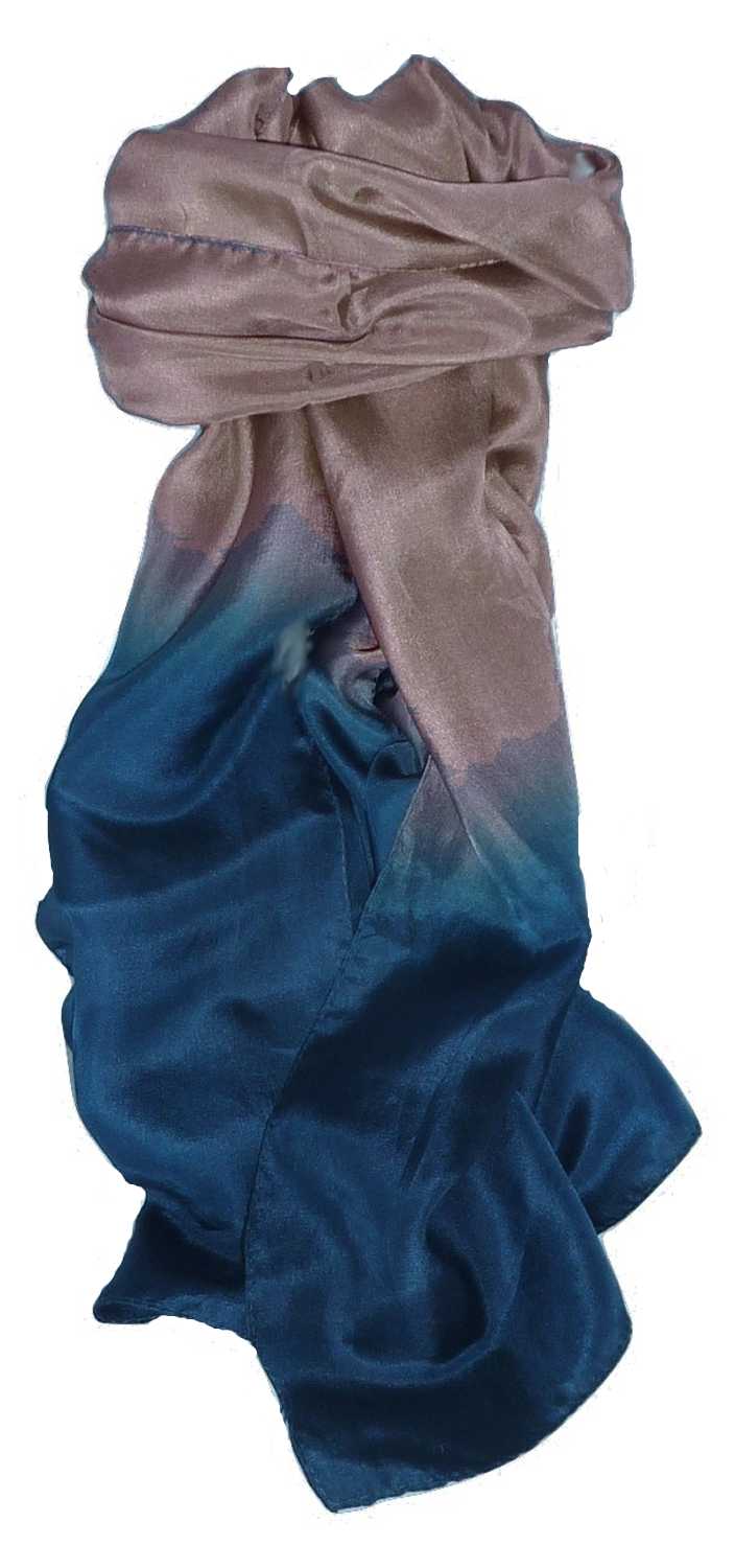 Per Uomo Sciarpa di Seta “Tabby Weave” Sapphire Heritage da Pashmina & Silk