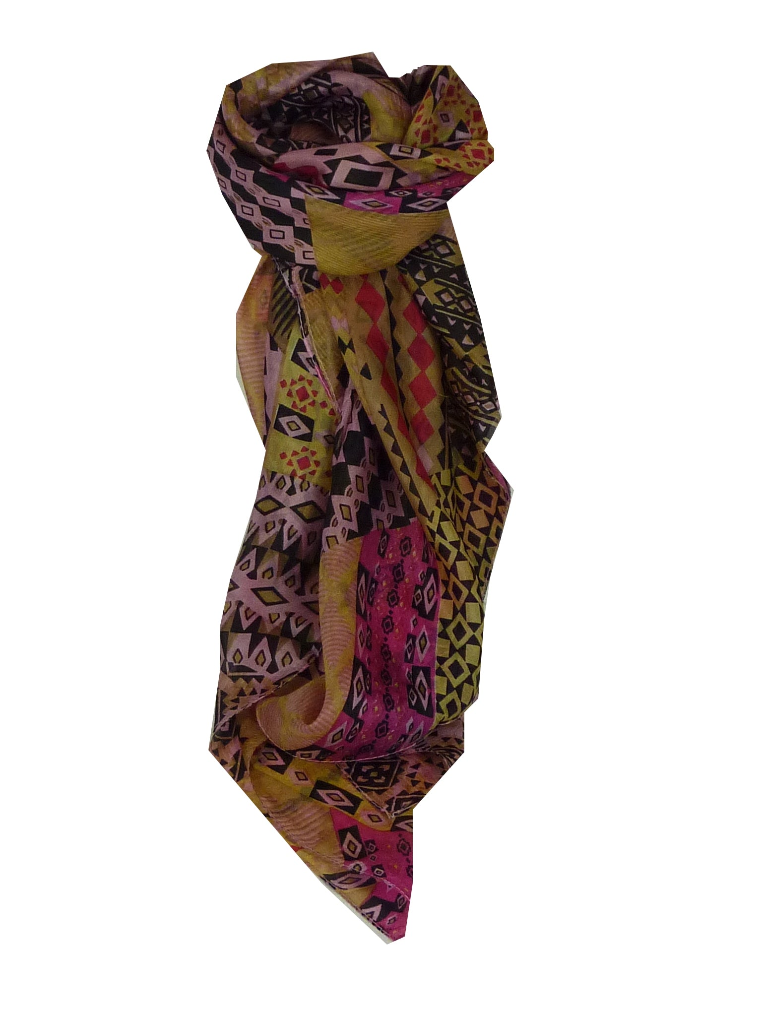 Mulberry Silk Contemporary Square Scarf Bahar Cerise by Pashmina & Silk