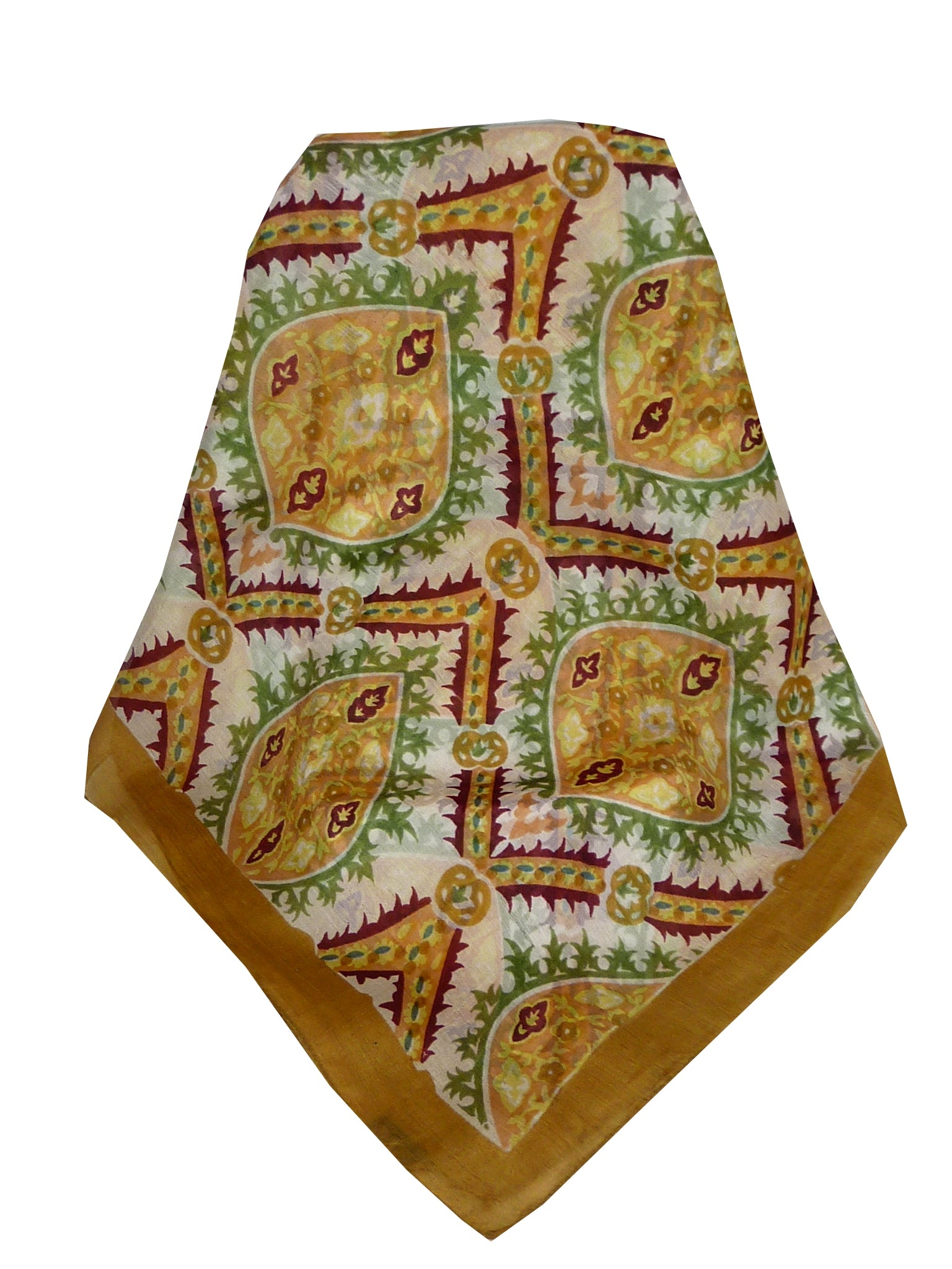 Mulberry Silk Classic Square Scarf Taija Nectarine by Pashmina & Silk