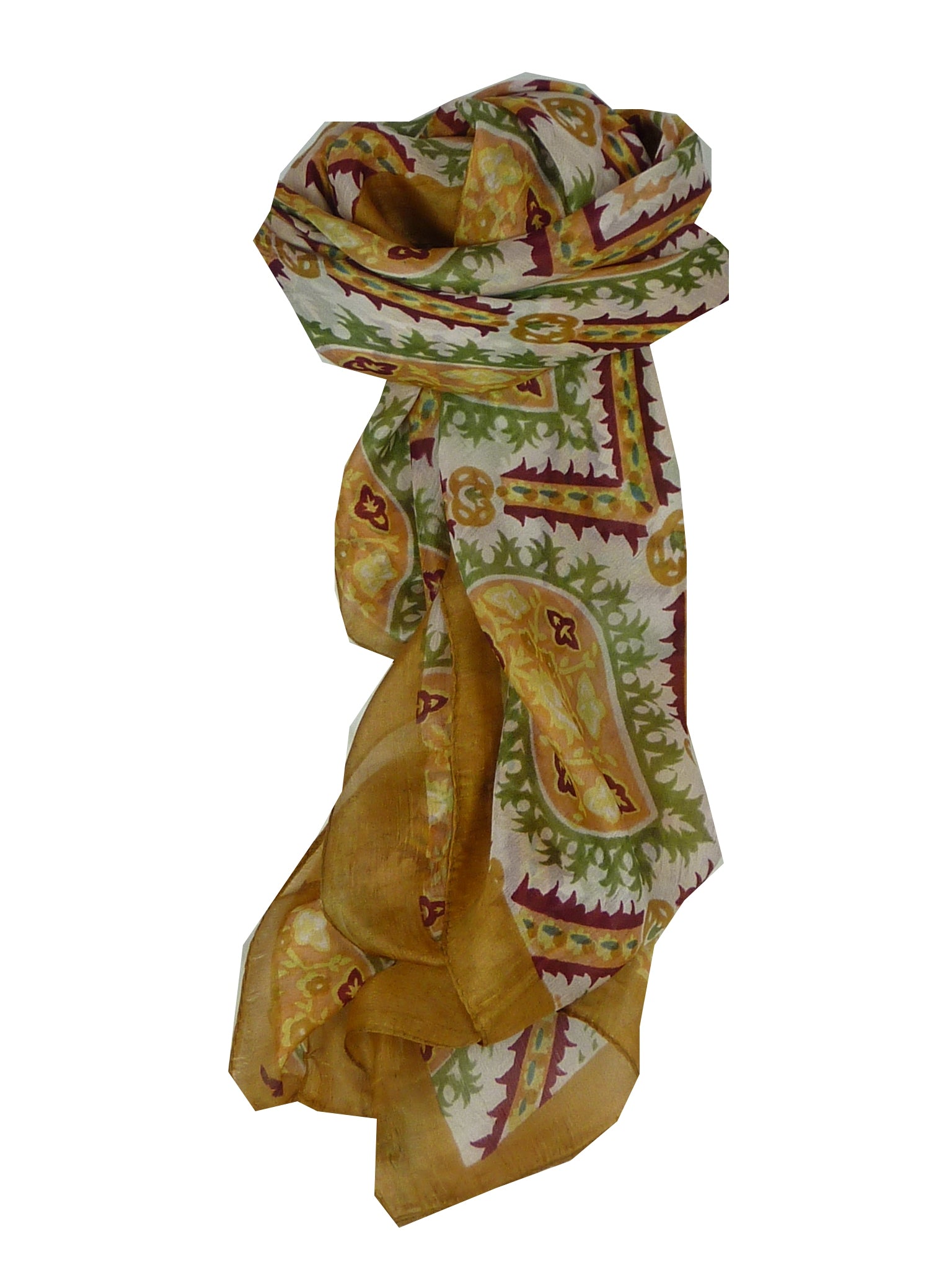 Mulberry Silk Classic Square Scarf Taija Nectarine by Pashmina & Silk