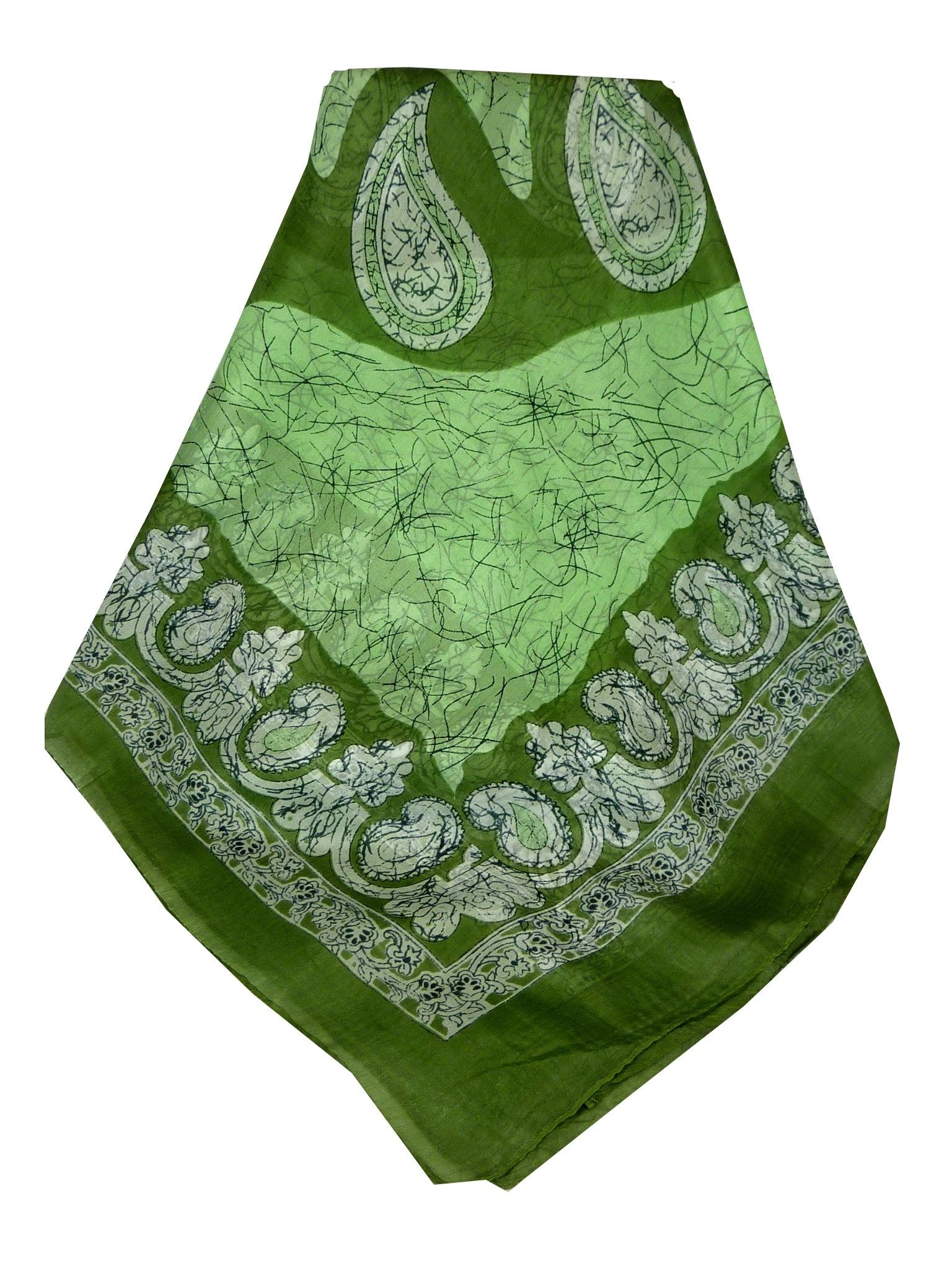 Mulberry Silk Classic Square Scarf Zahra Green by Pashmina & Silk