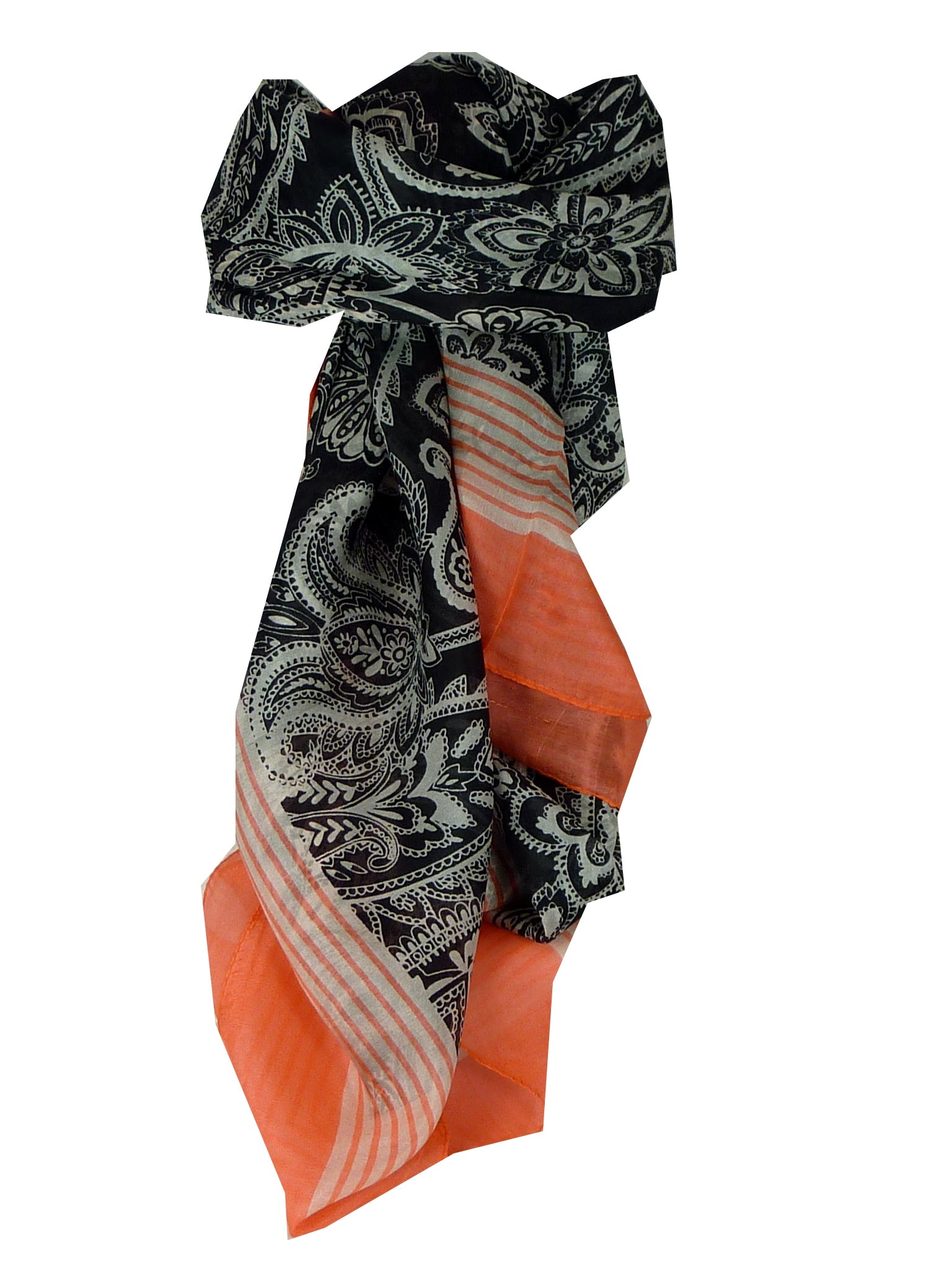 Mulberry Silk Classic Square Scarf Valli Nectarine by Pashmina & Silk