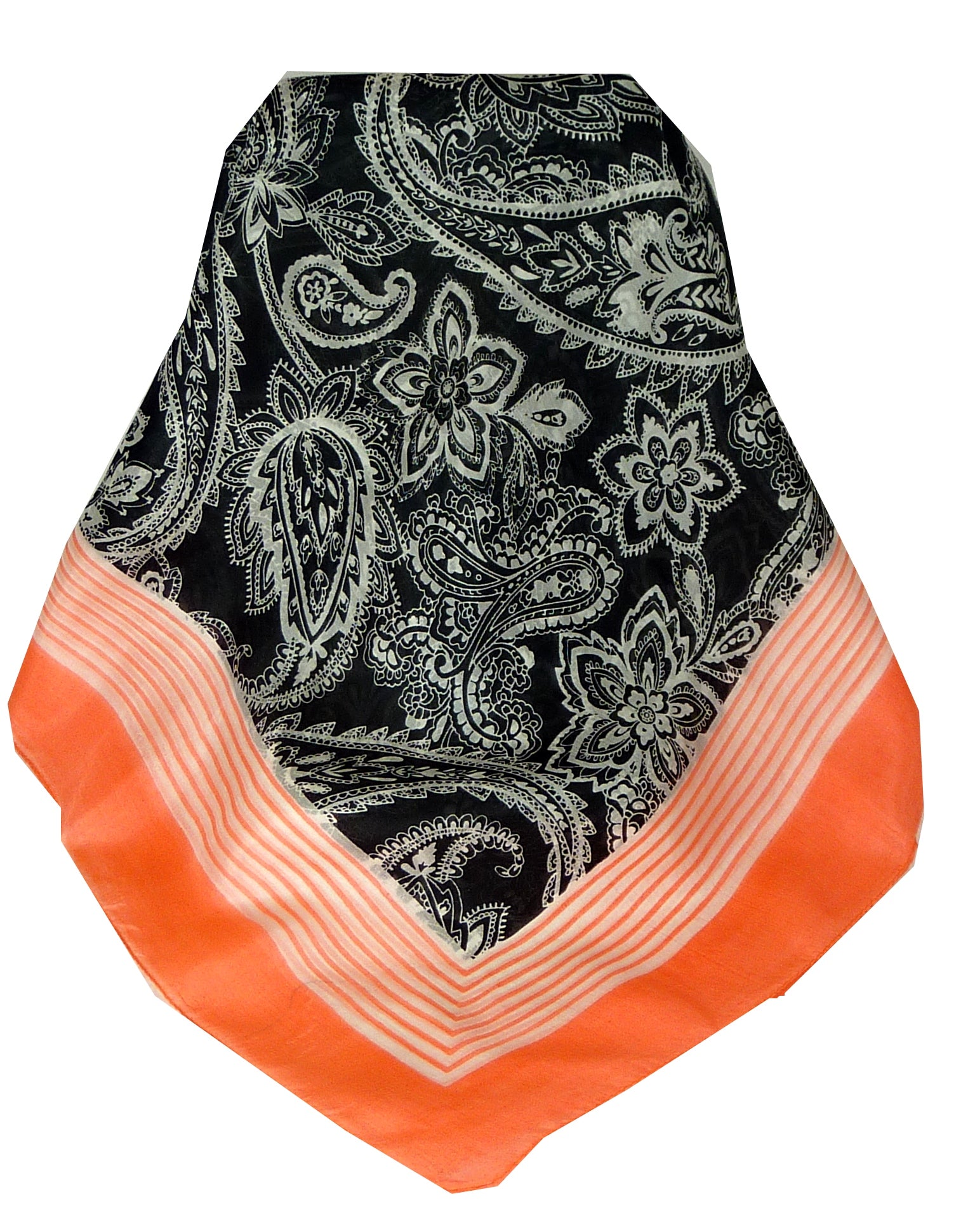 Mulberry Silk Classic Square Scarf Valli Nectarine by Pashmina & Silk