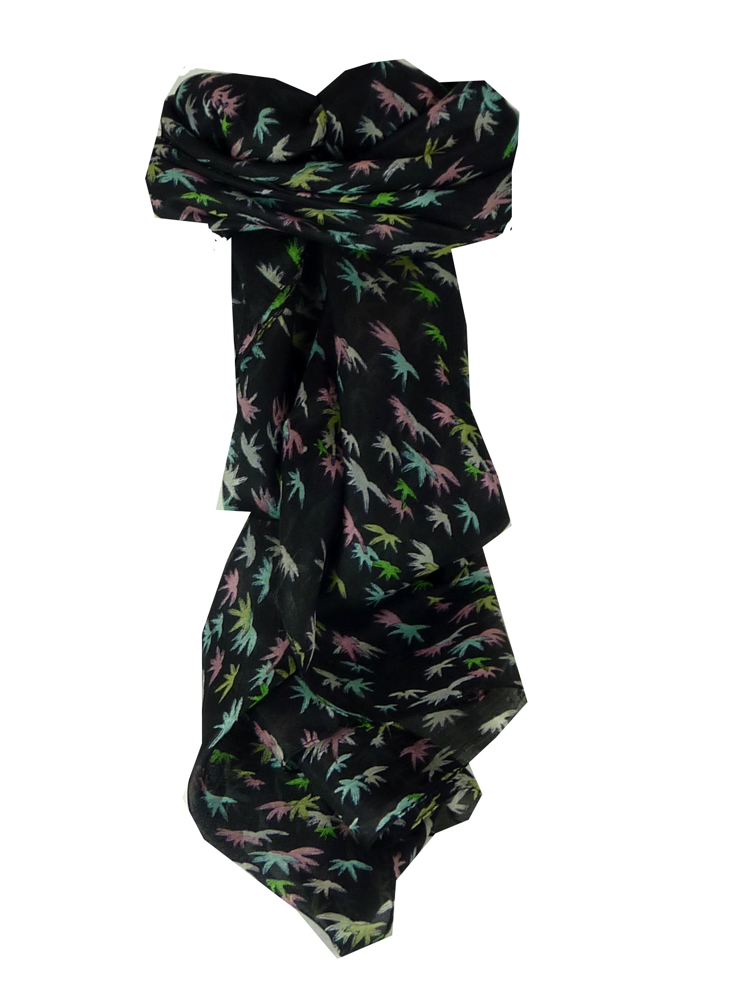 Mulberry Silk Classic Square Scarf Vari Black by Pashmina & Silk
