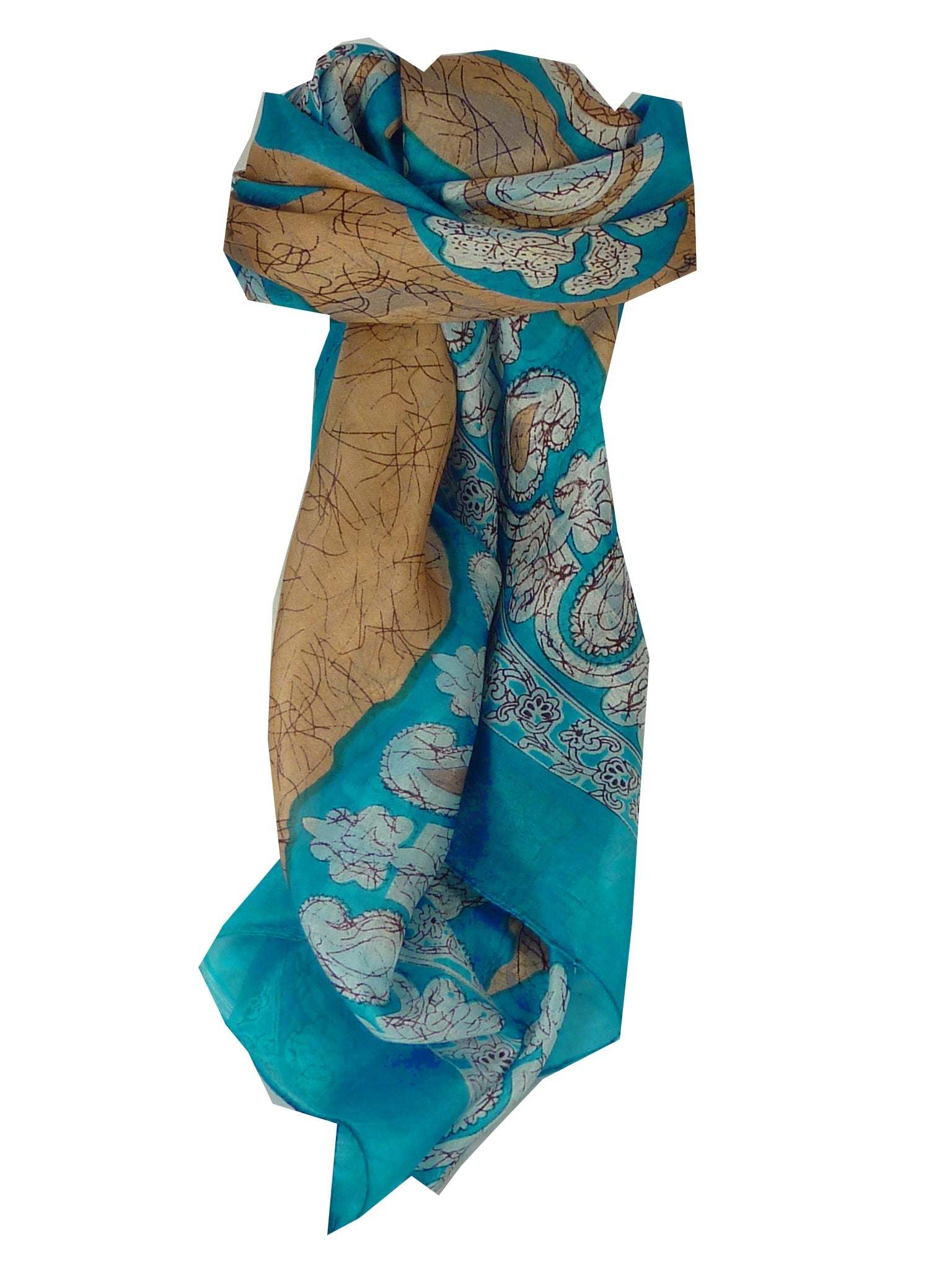 Mulberry Silk Classic Square Scarf Zahra Blue by Pashmina & Silk