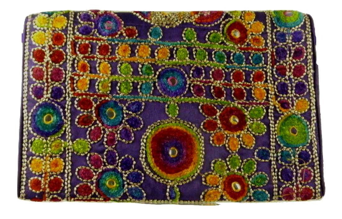 Silk Handbag Peacock Clutch Violet by Silk Sauvage at Pashmina & Silk