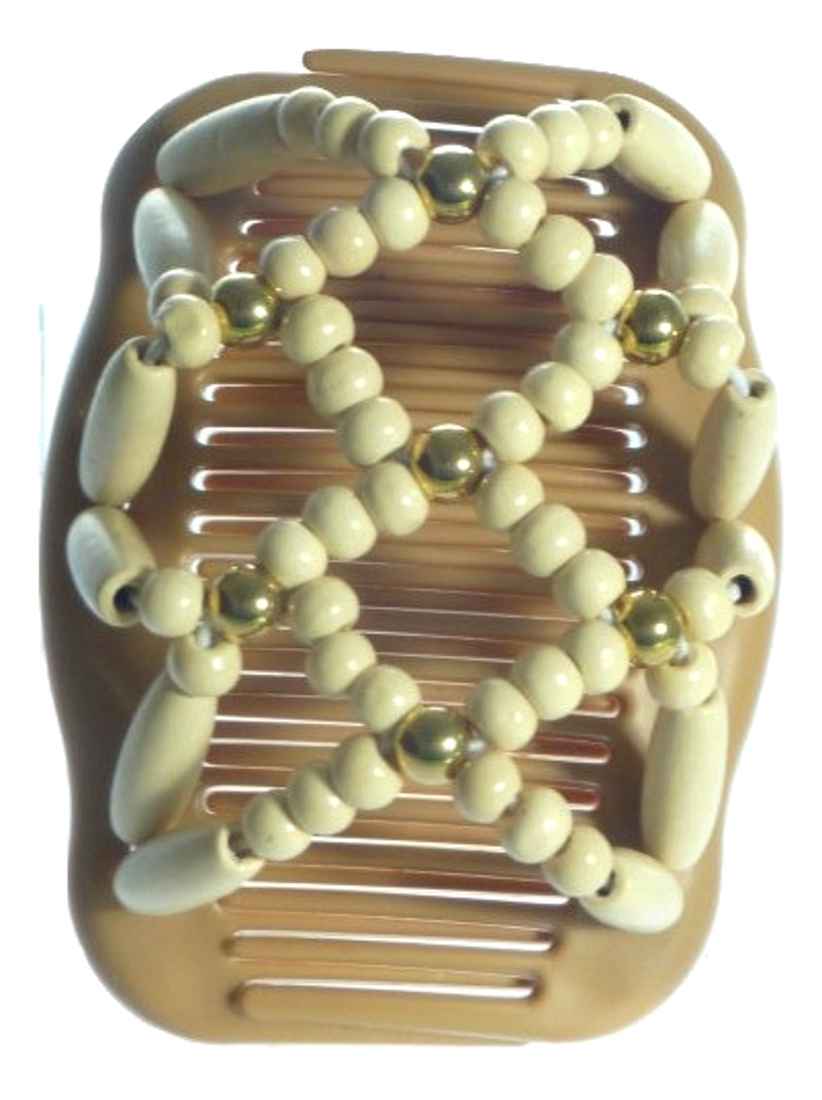 Chignon Comb 701 Ivory & Gold from TIKITIBOO by Pashmina & Silk