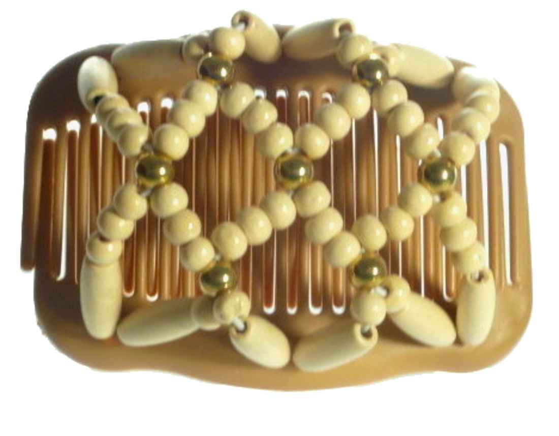 Chignon Comb 701 Ivory & Gold from TIKITIBOO by Pashmina & Silk