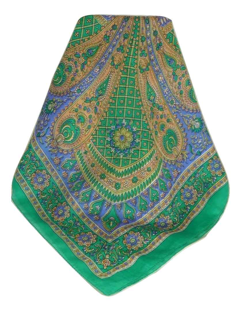 Classic Sciarpa Quadrata Seta di Gelso Ushma Teal da Pashmina & Silk