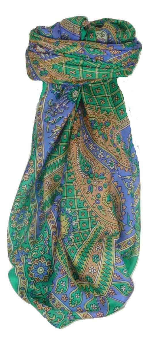 Classic Sciarpa Quadrata Seta di Gelso Ushma Teal da Pashmina & Silk