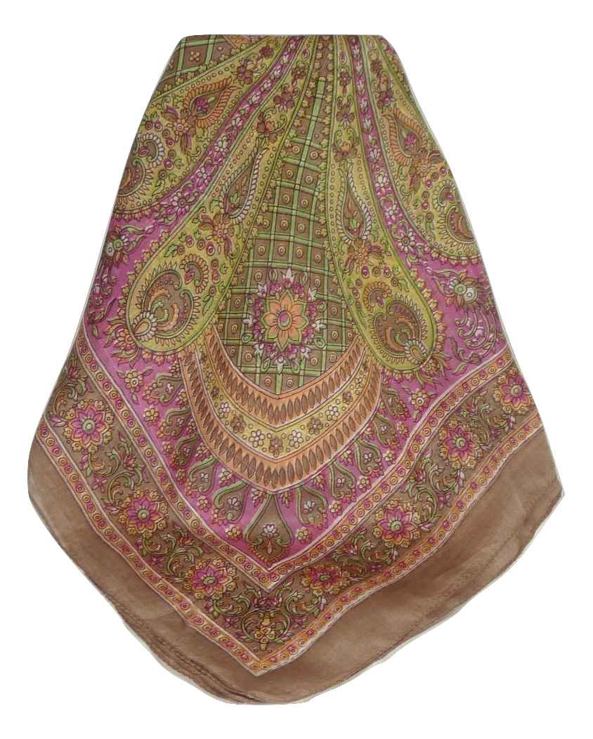 Classic Sciarpa Quadrata Seta di Gelso Ushma Caramel da Pashmina & Silk