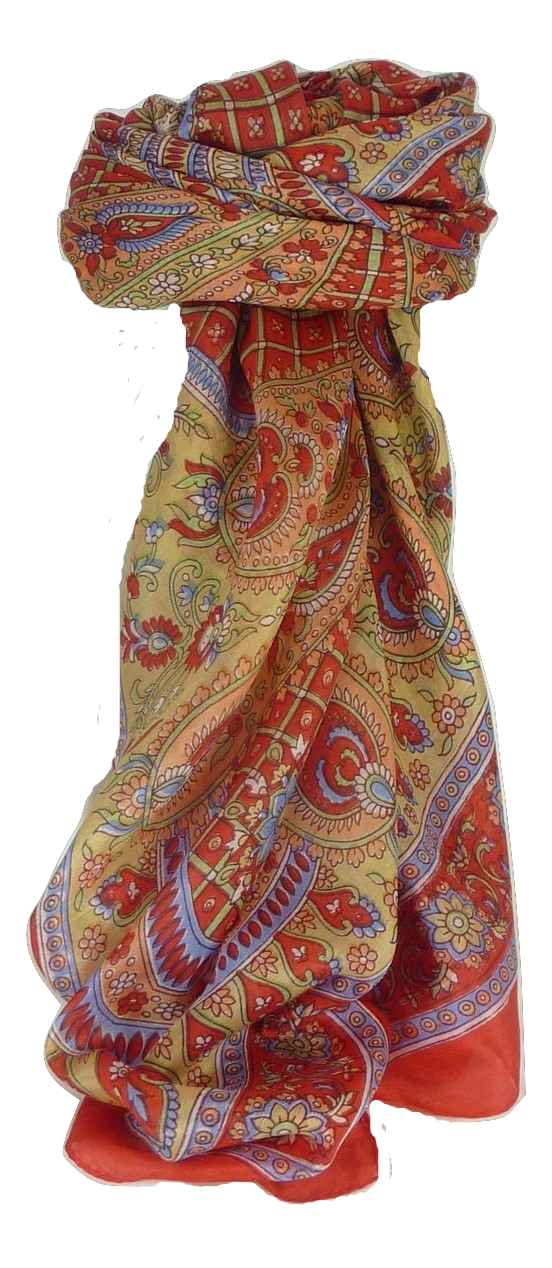 Classic Sciarpa Quadrata Seta di Gelso Ushma Red da Pashmina & Silk