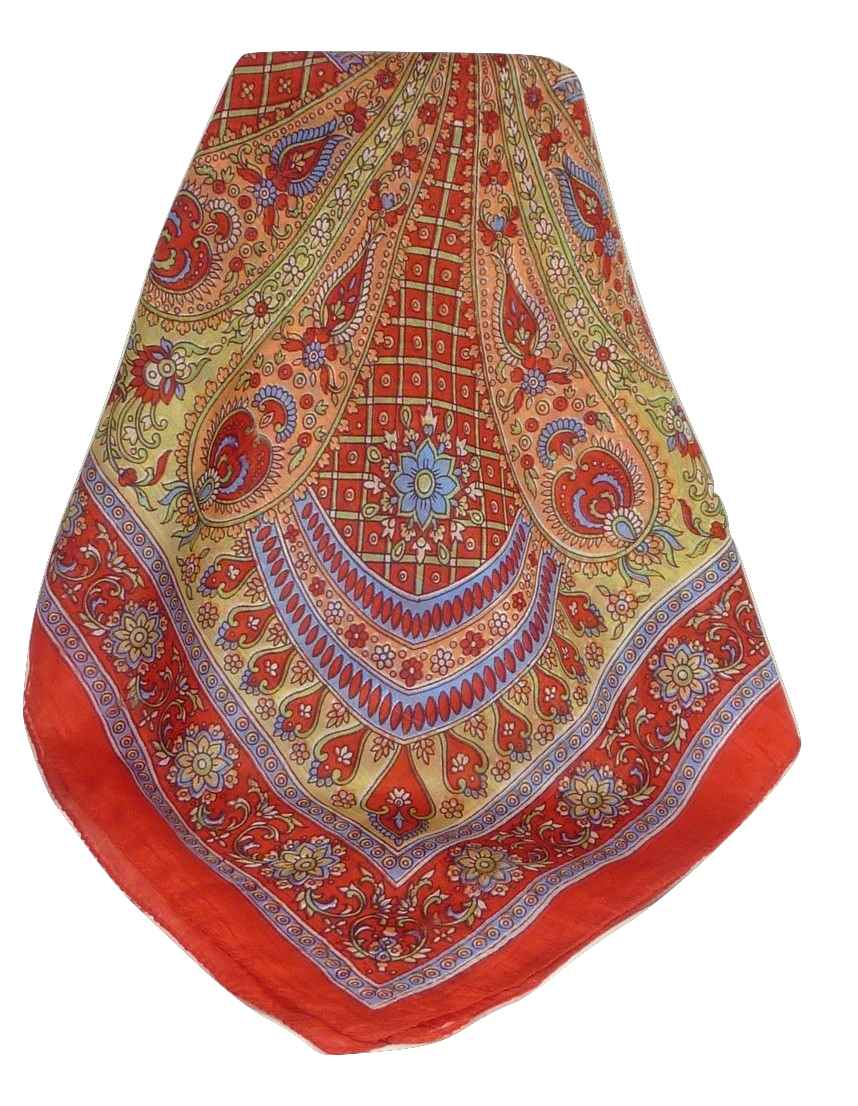 Classic Sciarpa Quadrata Seta di Gelso Ushma Red da Pashmina & Silk