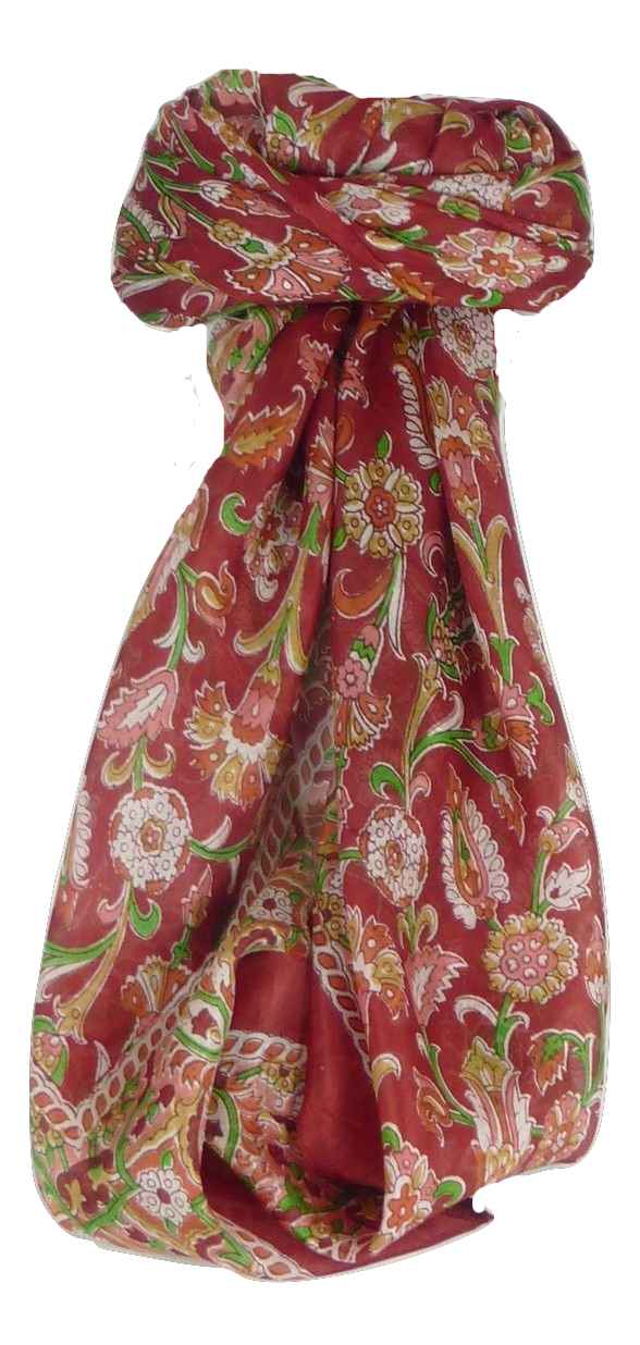 Mulberry Silk Classic Square Scarf Tashi Wine by Pashmina & Silk