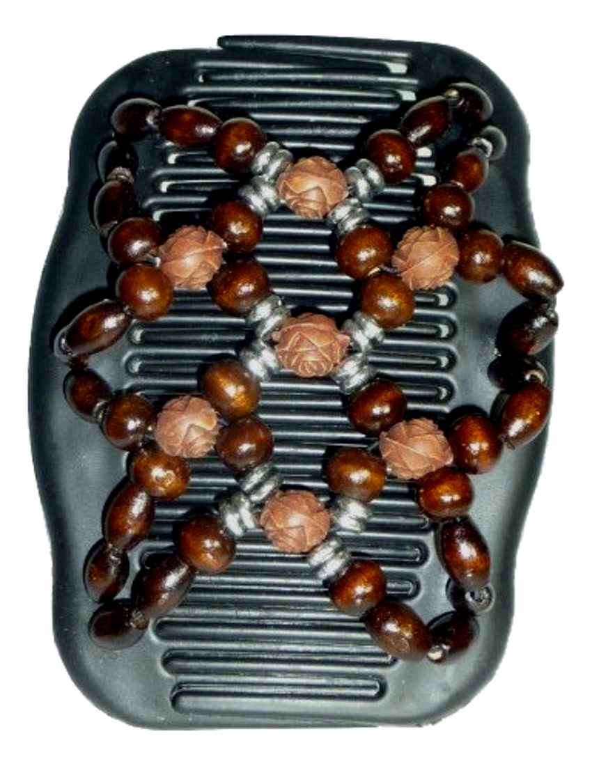 Chignon Comb 709 Brown & Silver from TIKITIBOO by Pashmina & Silk