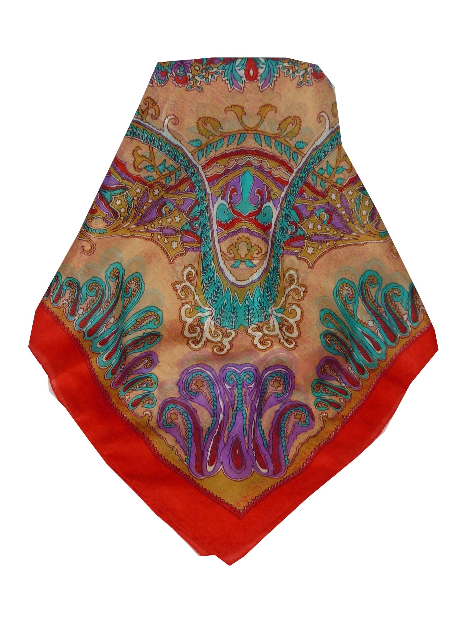 Classic Sciarpa Quadrata Seta di Gelso Querim Red da Pashmina & Silk