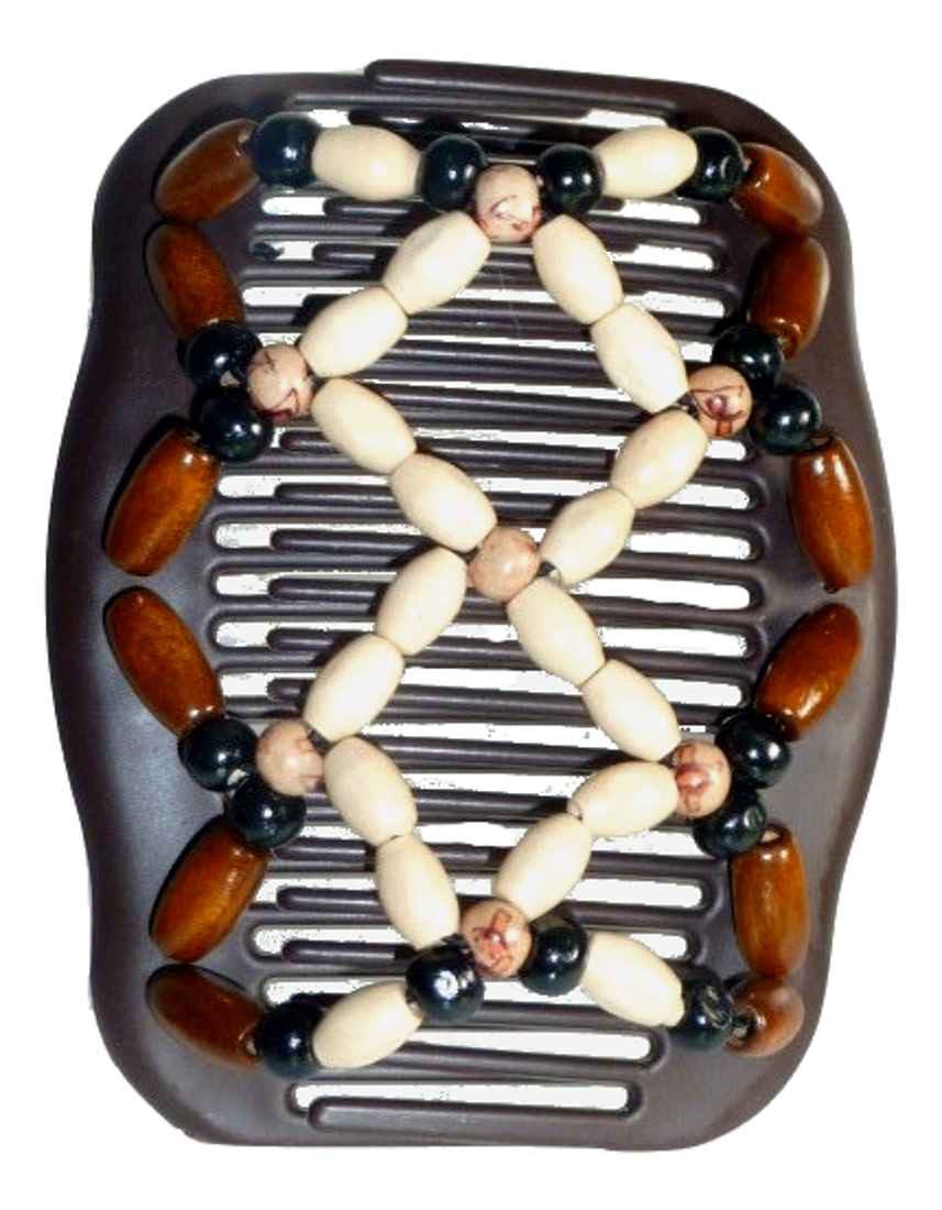 Chignon Comb 711 Ivory & Tan from TIKITIBOO by Pashmina & Silk