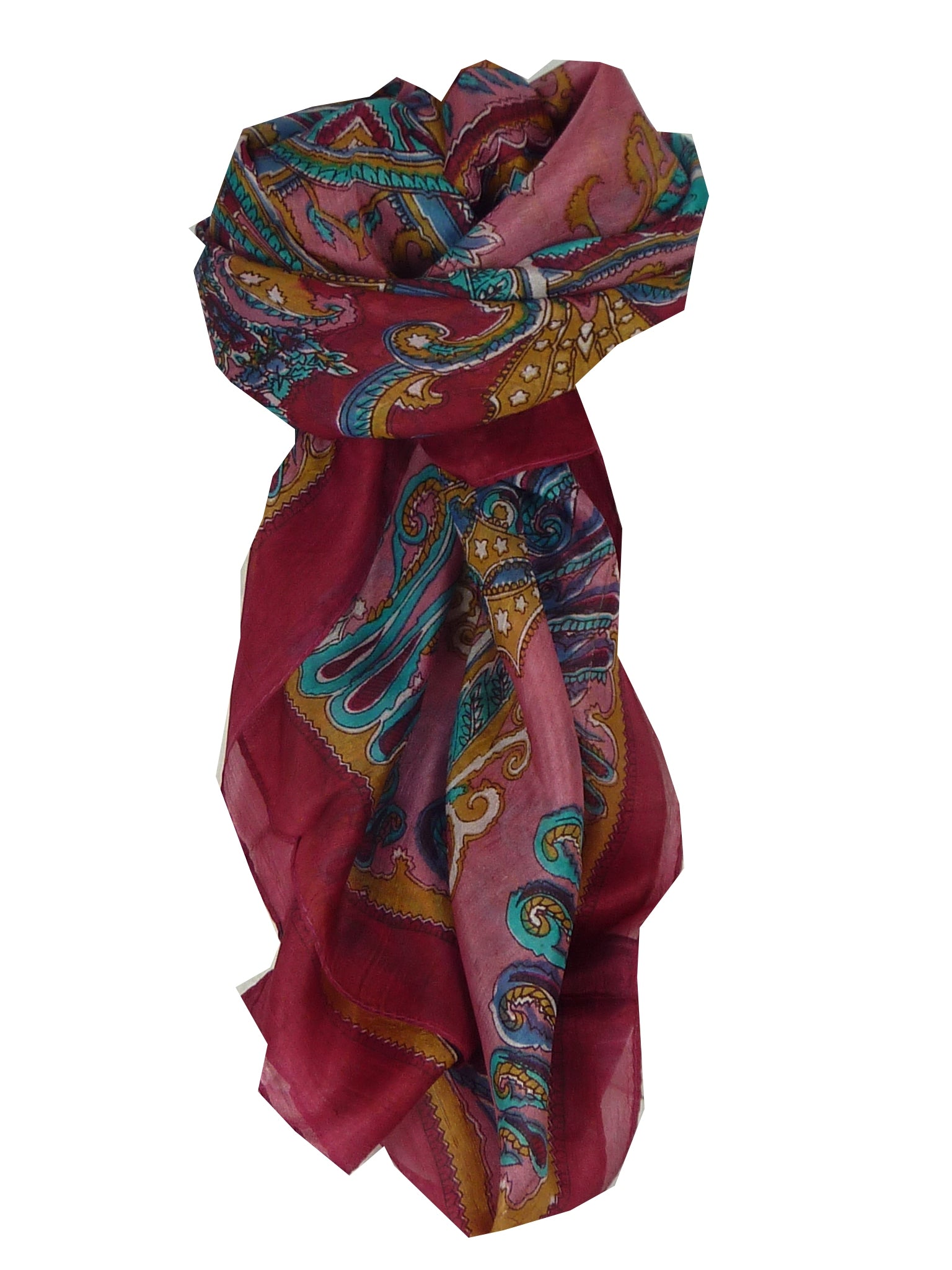 Classic Sciarpa Quadrata Seta di Gelso Querim Fuchsia da Pashmina & Silk