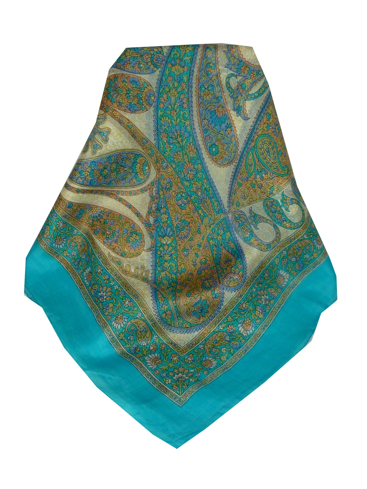 Classic Sciarpa Quadrata Seta di Gelso Rachol Aquamarine da Pashmina & Silk