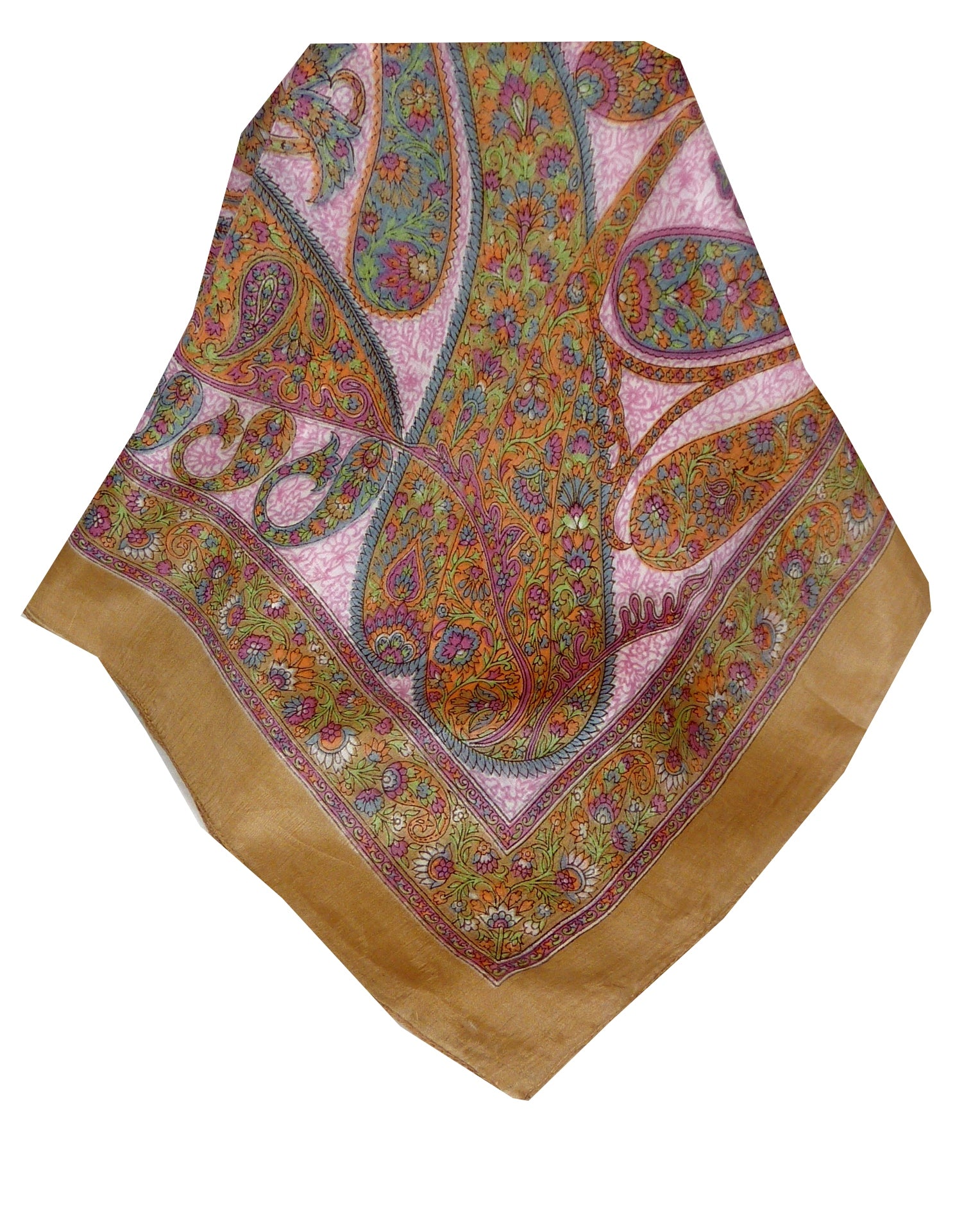 Classic Sciarpa Quadrata Seta di Gelso Rachol Brown da Pashmina & Silk