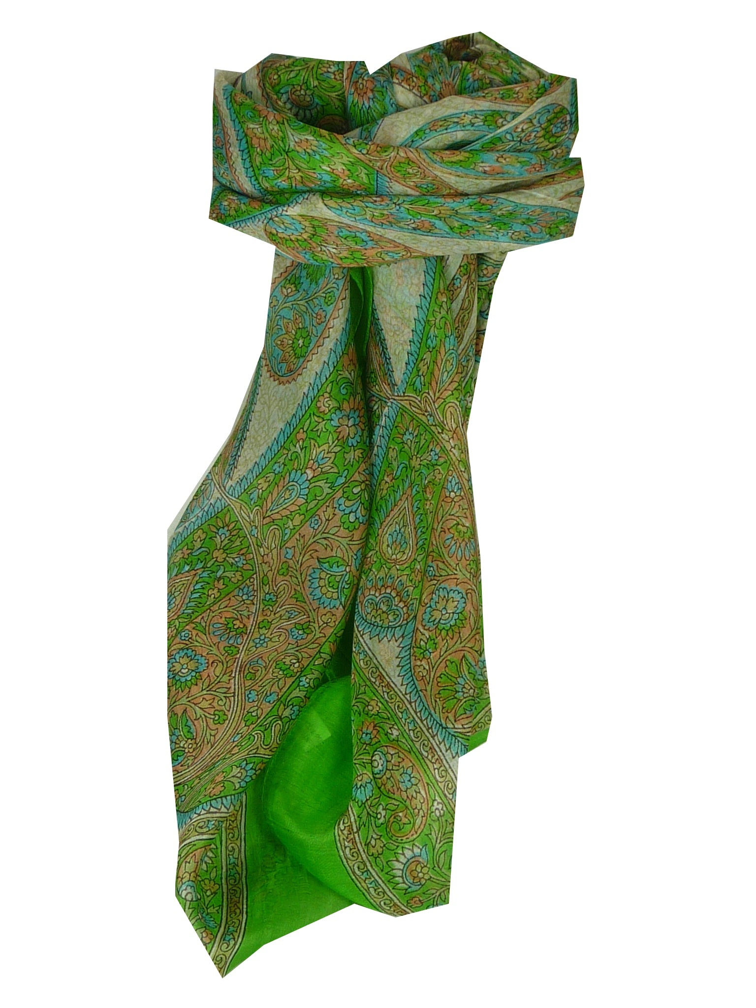 Classic Sciarpa Quadrata Seta di Gelso Rachol Lime da Pashmina & Silk