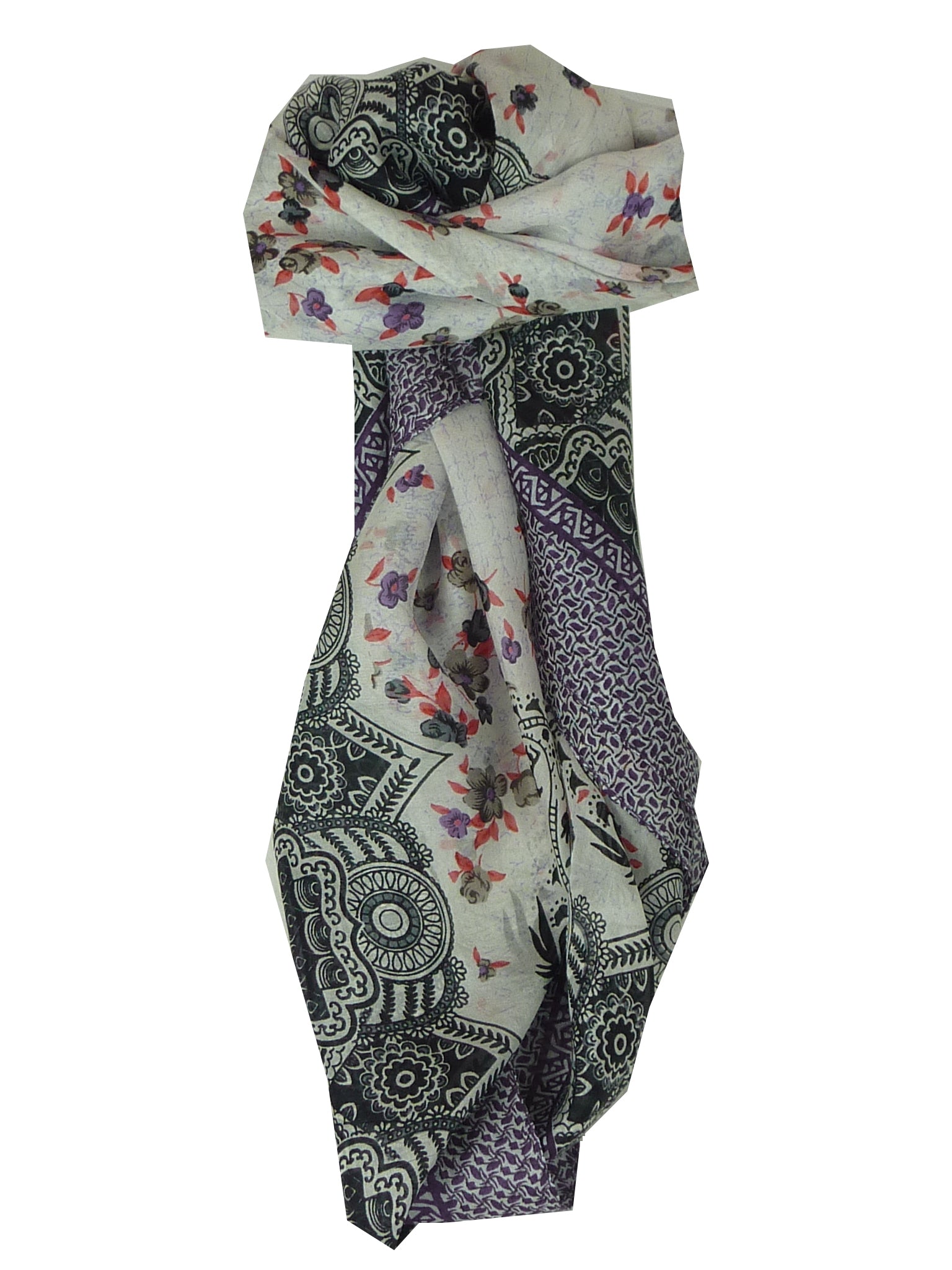 Mulberry Silk Classic Square Scarf Shirim Blue by Pashmina & Silk