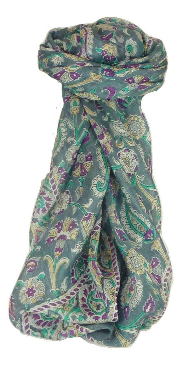 Mulberry Silk Classic Square Scarf Tashi Pearl by Pashmina & Silk