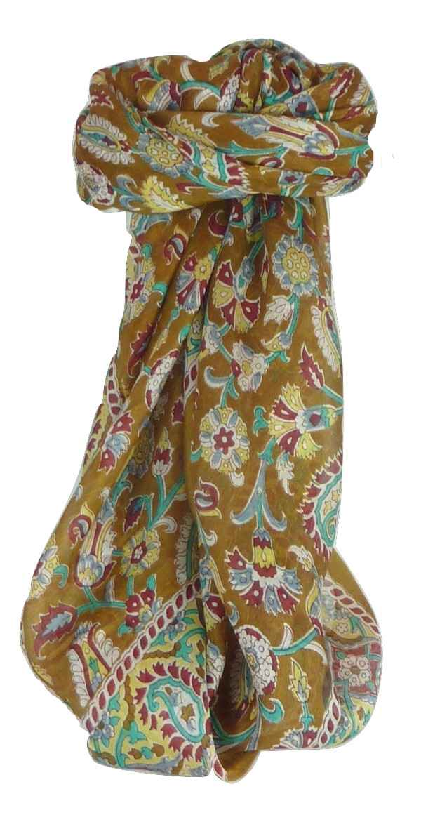 Mulberry Silk Classic Square Scarf Tashi Umber by Pashmina & Silk