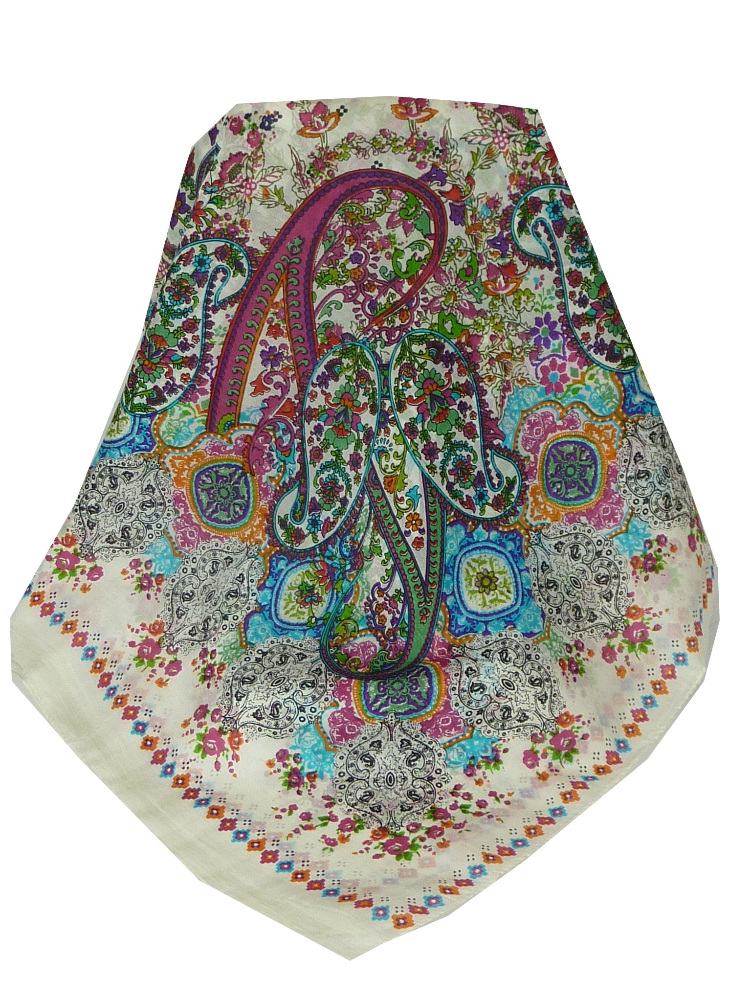 Classic Sciarpa Quadrata Seta di Gelso Priya Ivory da Pashmina & Silk