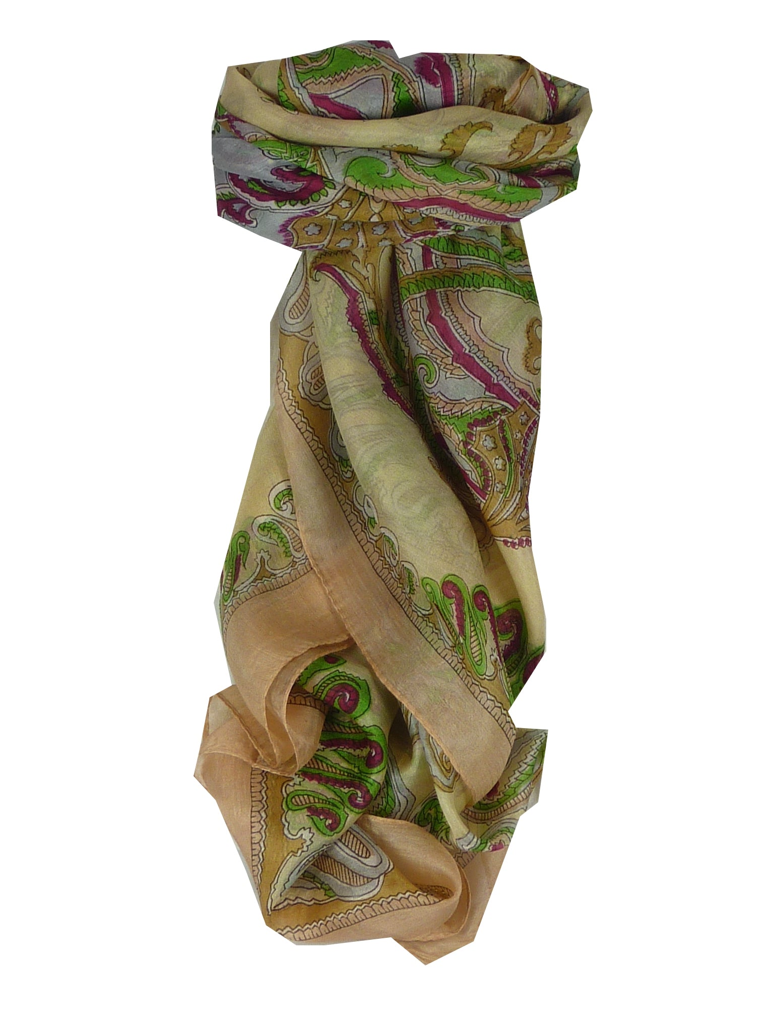 Classic Sciarpa Quadrata Seta di Gelso Querim Peach da Pashmina & Silk